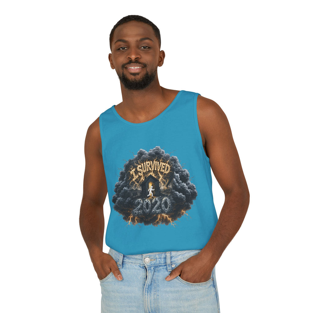 I Survived 2020 — Director's Cut Original Design Teaser Tee | Season 1 Premiere Drop Unisex Garment-Dyed Tank Top