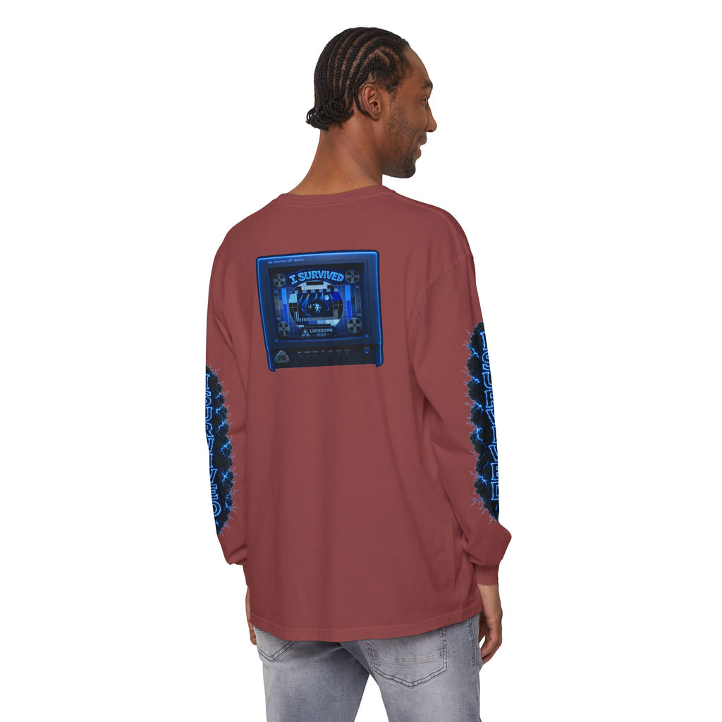 I Survived 2020 — "Please Stand By" Test Pattern Tee Lockdown Special Edition Summer Exclusive Unisex Garment-Dyed Long Sleeve T-Shirt