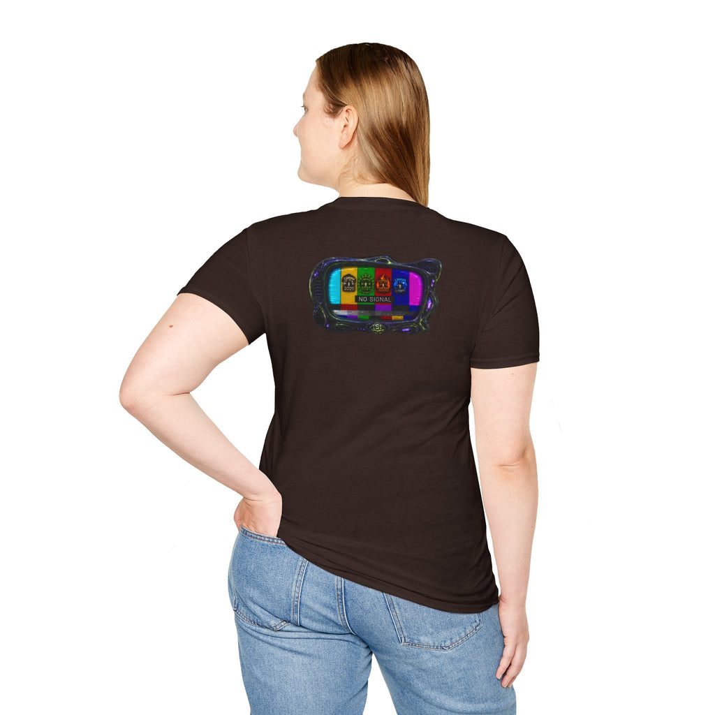 I Survived 2020 — "No Signal" Test Pattern Tee Alien Broadcast Finale Summer Premiere Unisex Softstyle T-Shirt