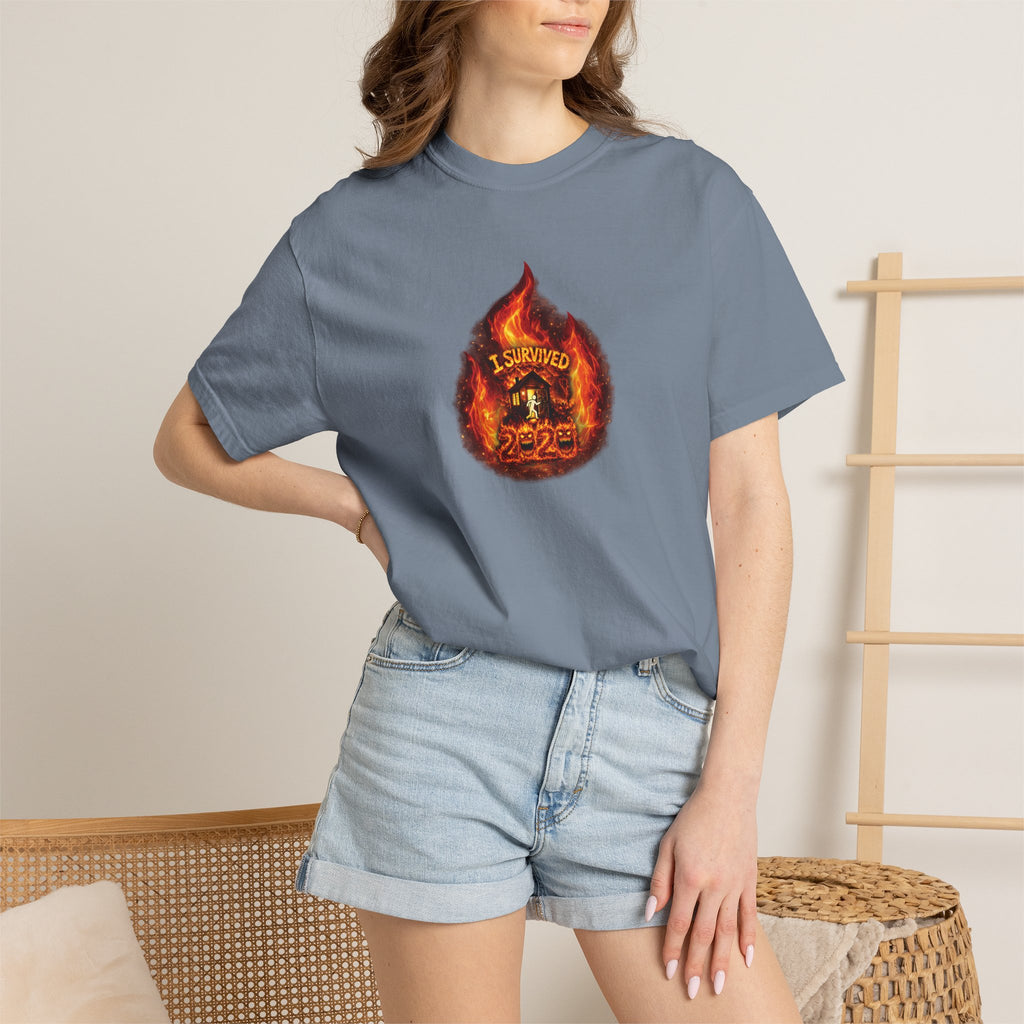 I Survived 2020 — WILDFIRES S2:E2: Director's Cut "The Bobcat Fire" Memorial Unisex Garment-Dyed T-shirt