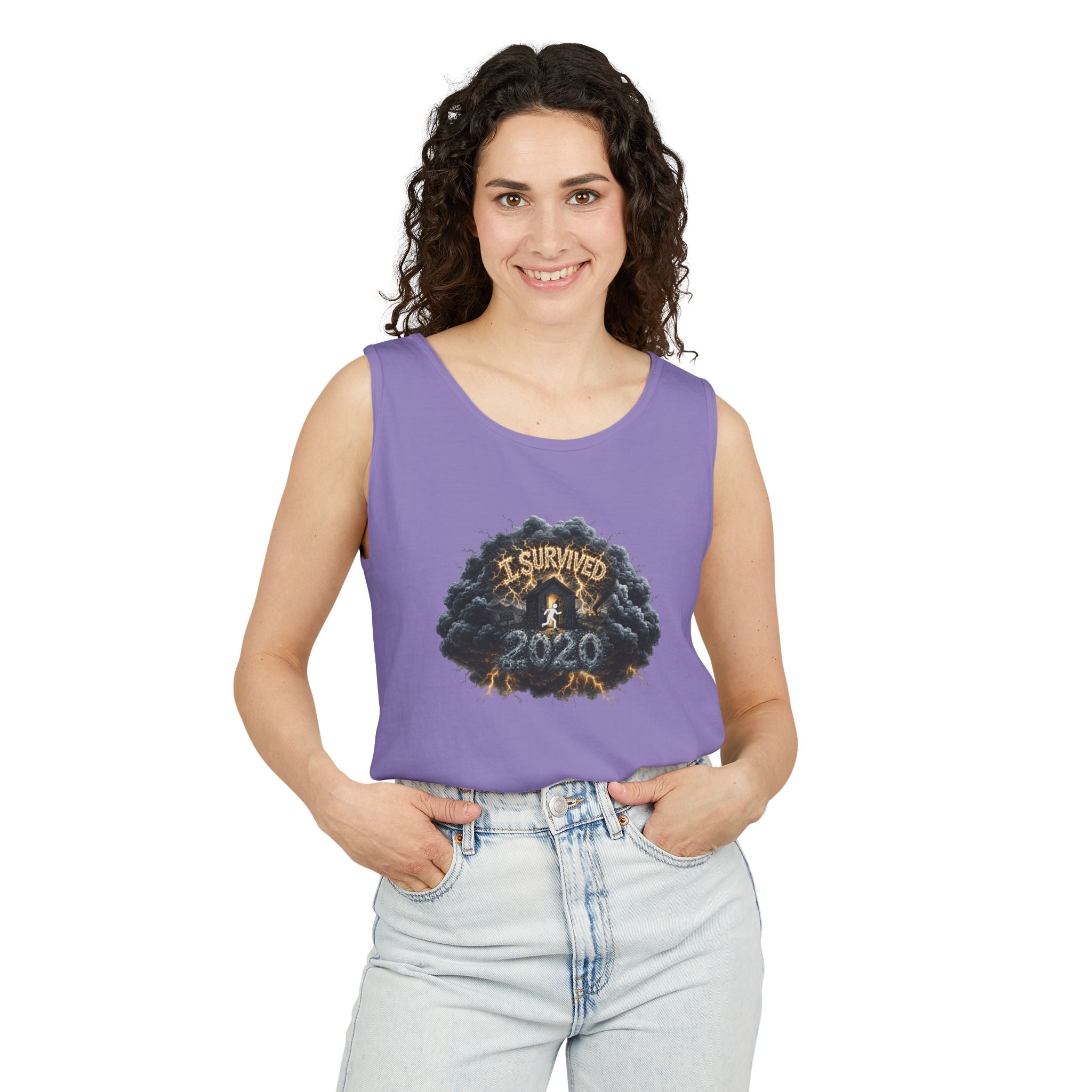 I Survived 2020 — Original PILOT Design: Director's Cut Unisex Garment-Dyed Tank Top