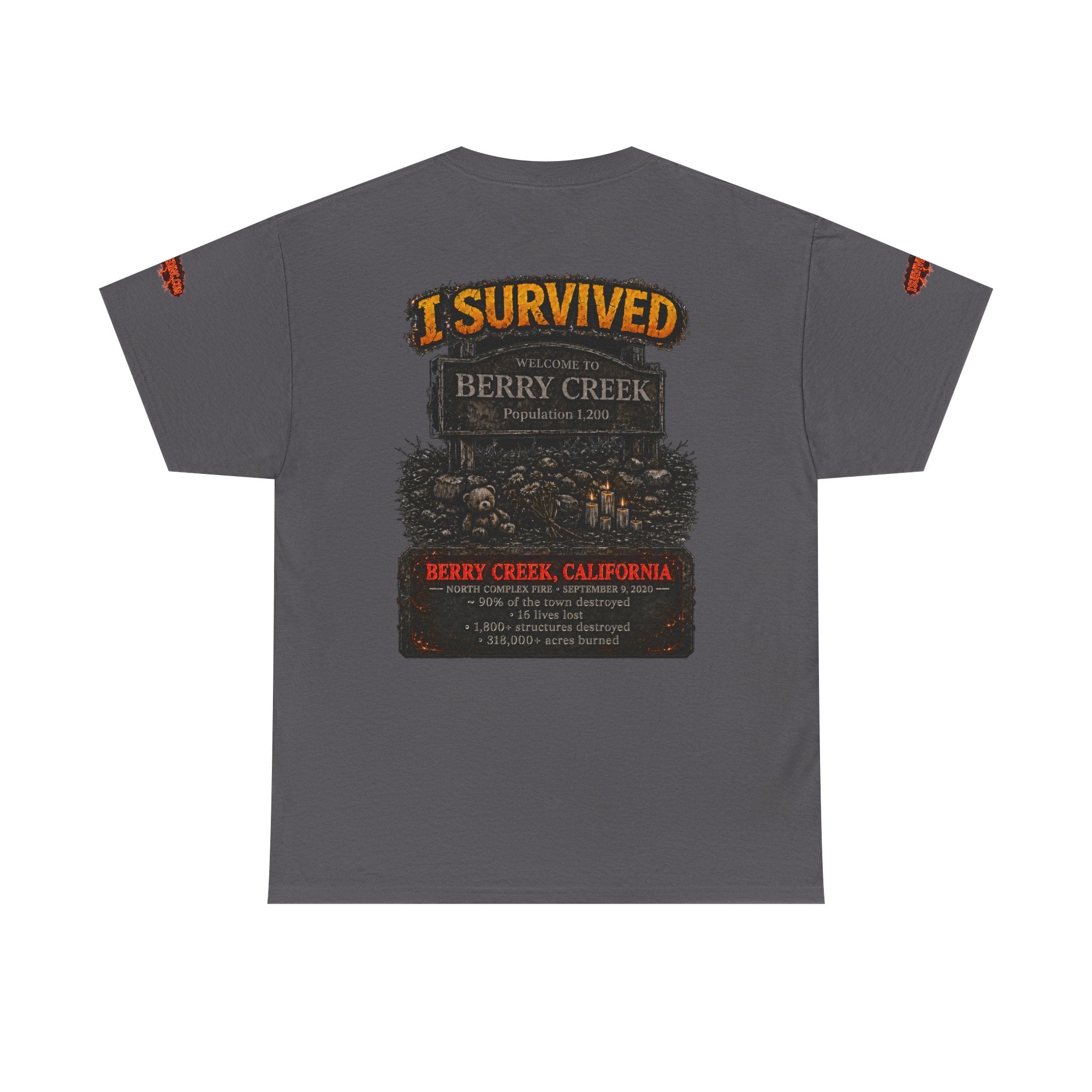 I Survived 2020 — Director's Cut S2:E1 "Berry Creek" | Wildfire Edition Memorial Unisex Heavy Cotton Tee (SPECIAL EDITION)