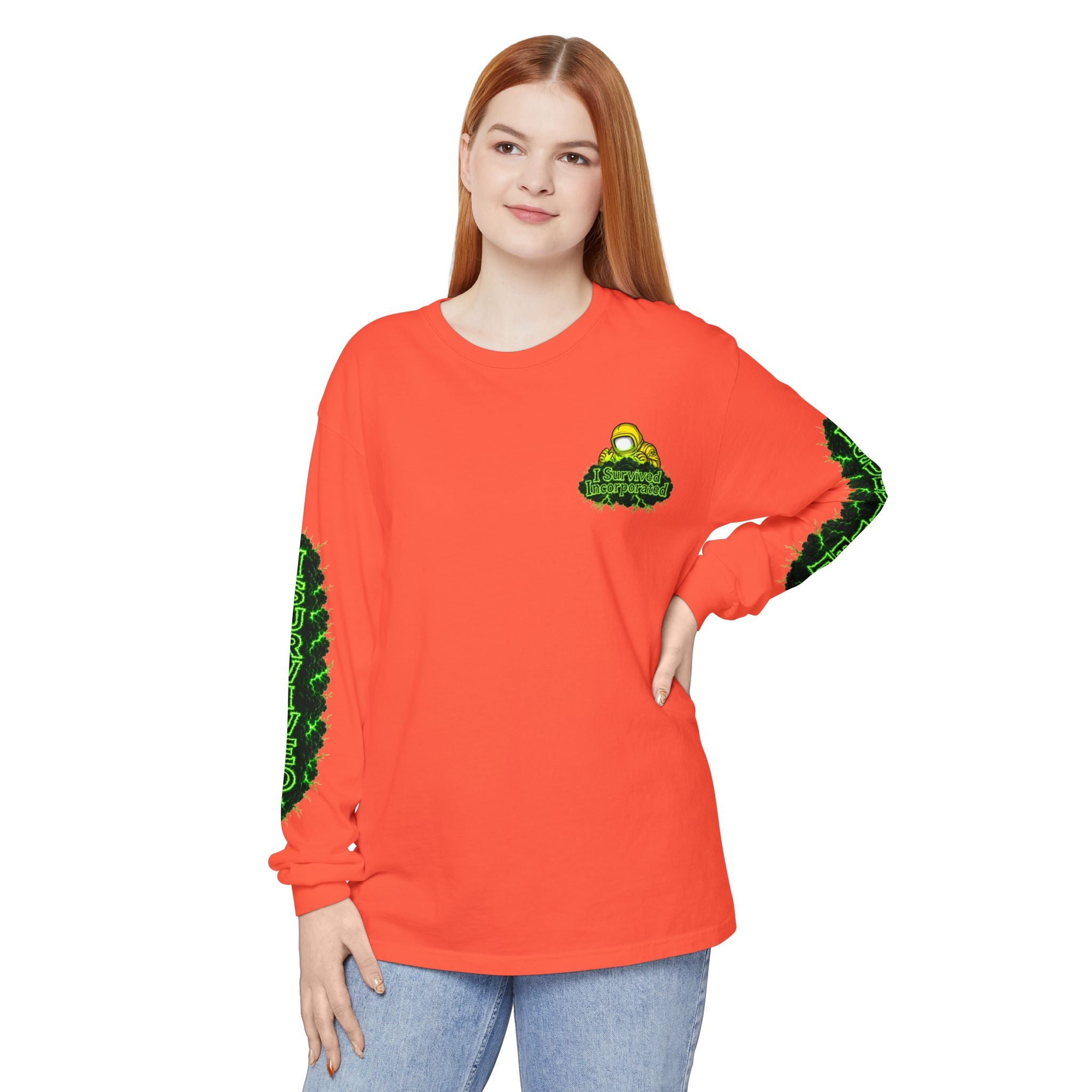I Survived 2020 — "Please Stand By" Test Pattern Toxic Signal Tee Special Edition Summer Premiere Unisex Garment-Dyed Long Sleeve T-Shirt
