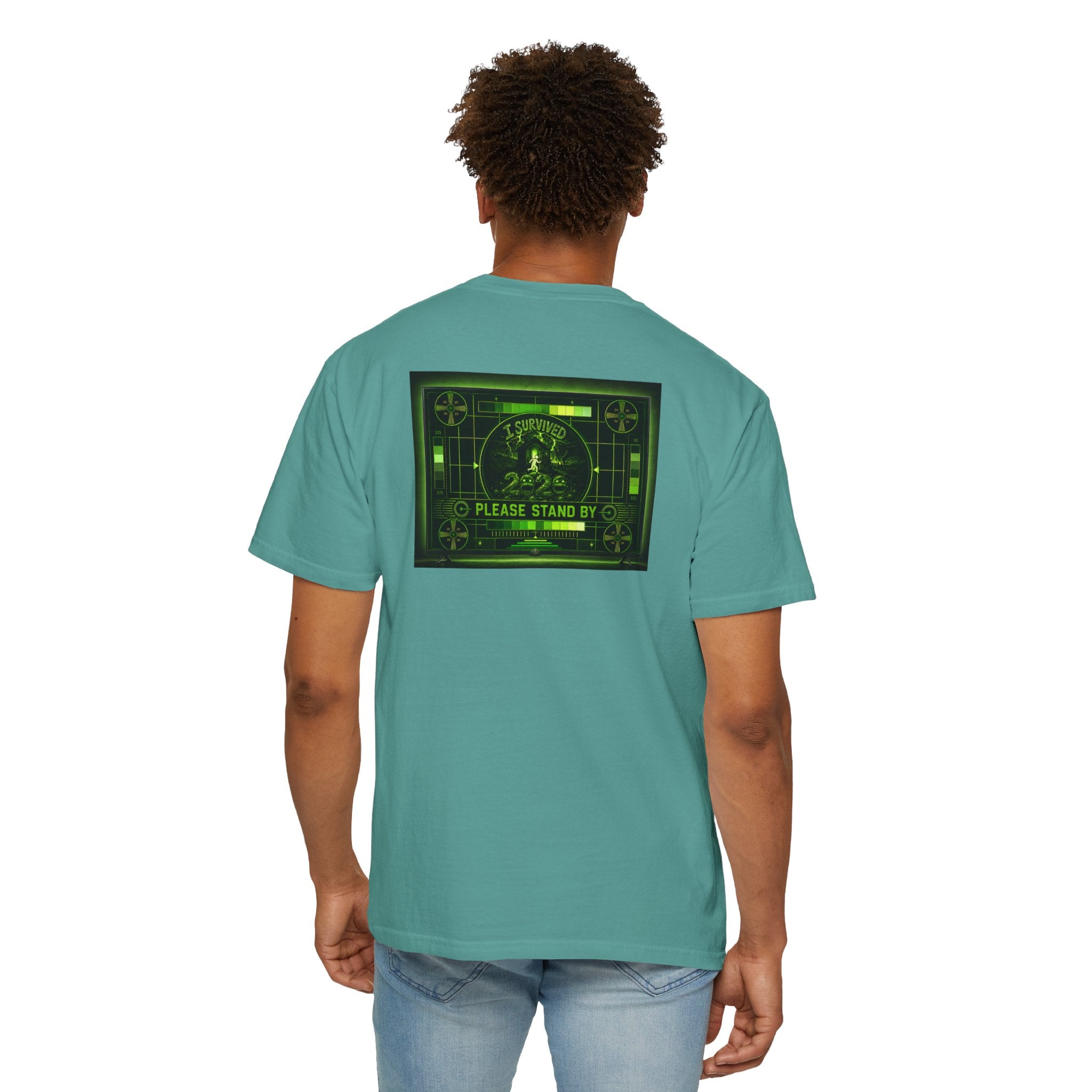 I Survived 2020 — "Please Stand By" Test Pattern Toxic Signal Tee Summer Premiere Unisex Garment-Dyed T-shirt