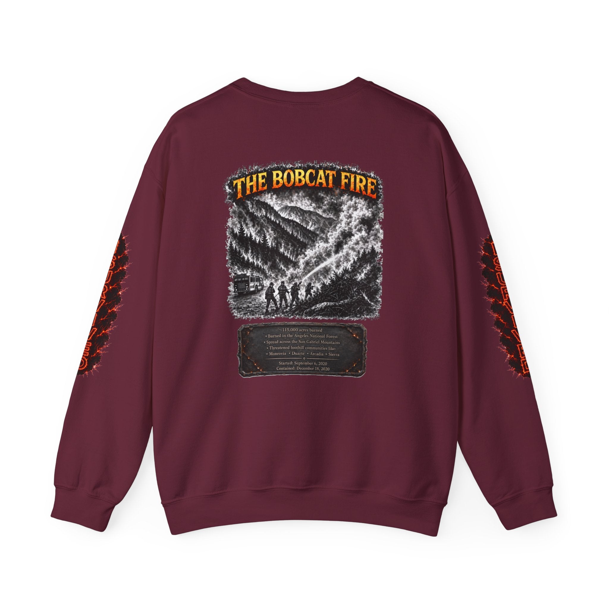 I Survived 2020 — WILDFIRES S2:E2: Director's Cut "The Bobcat Fire" Memorial Unisex Heavy Blend™ Crewneck Sweatshirt