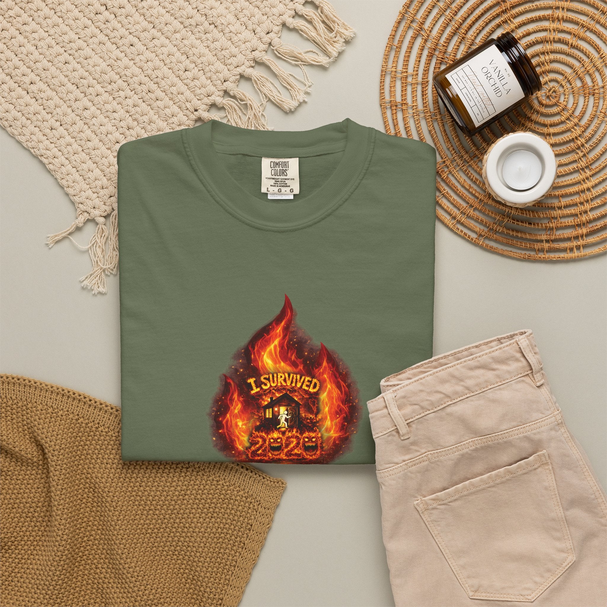 I Survived 2020 — WILDFIRES S2:E4: Director's Cut "Western U.S. Wildfire Season" Memorial Unisex Garment-Dyed T-shirt