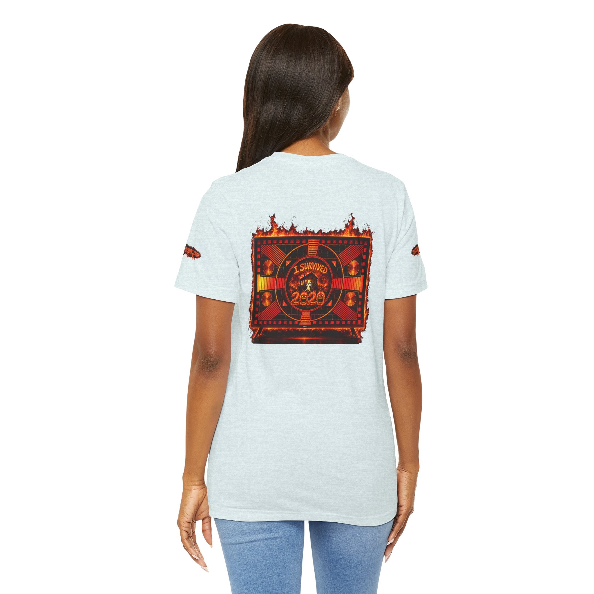 I Survived 2020 — "Please Stand By" Test Pattern Tee Wildfire Signal Special Edition Summer Premiere Unisex Jersey Short Sleeve Tee