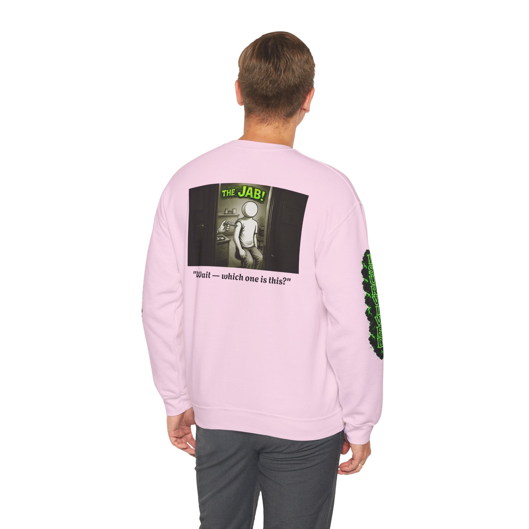 I Survived 2020 — PANDEMIC S1:E3: Director's Cut "The Jab!" Unisex Heavy Blend™ Crewneck Sweatshirt