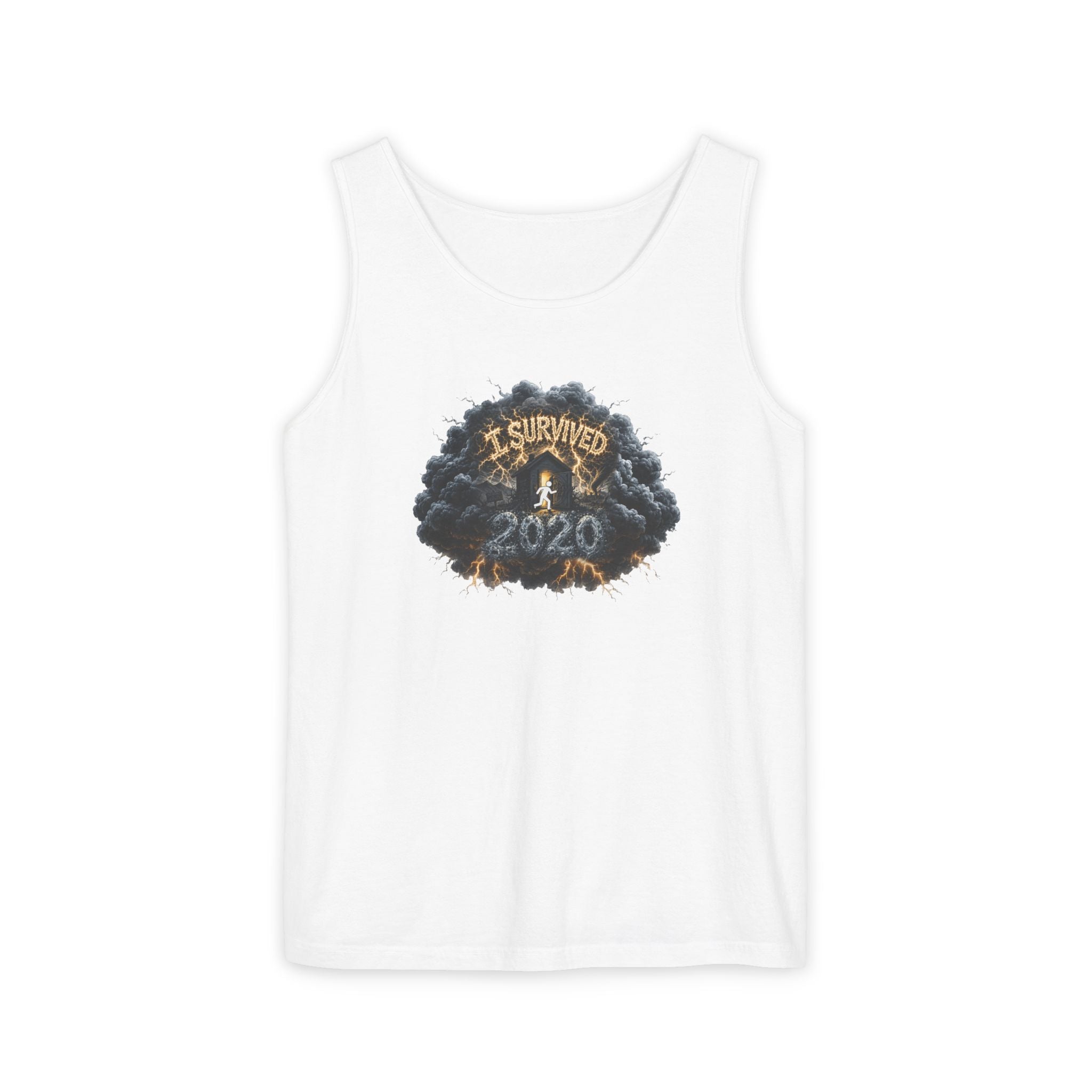I Survived 2020 — Original PILOT Design: Director's Cut Unisex Garment-Dyed Tank Top