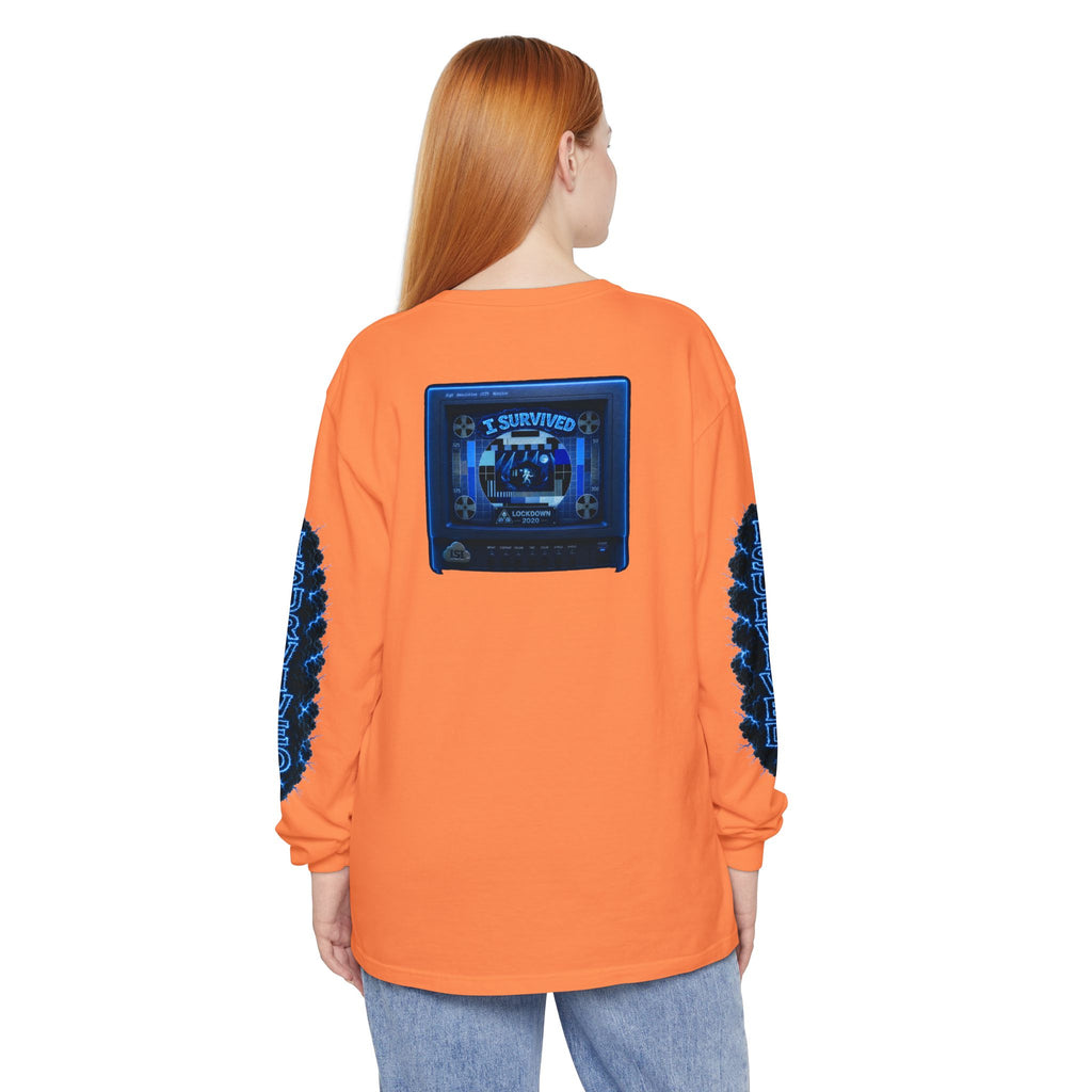 I Survived 2020 — "Please Stand By" Test Pattern Tee Lockdown Special Edition Summer Exclusive Unisex Garment-Dyed Long Sleeve T-Shirt
