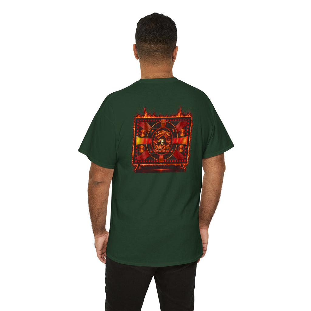 I Survived 2020 — "Please Stand By" Test Pattern Tee Wildfire Signal Edition Summer Premiere Unisex Heavy Cotton Tee