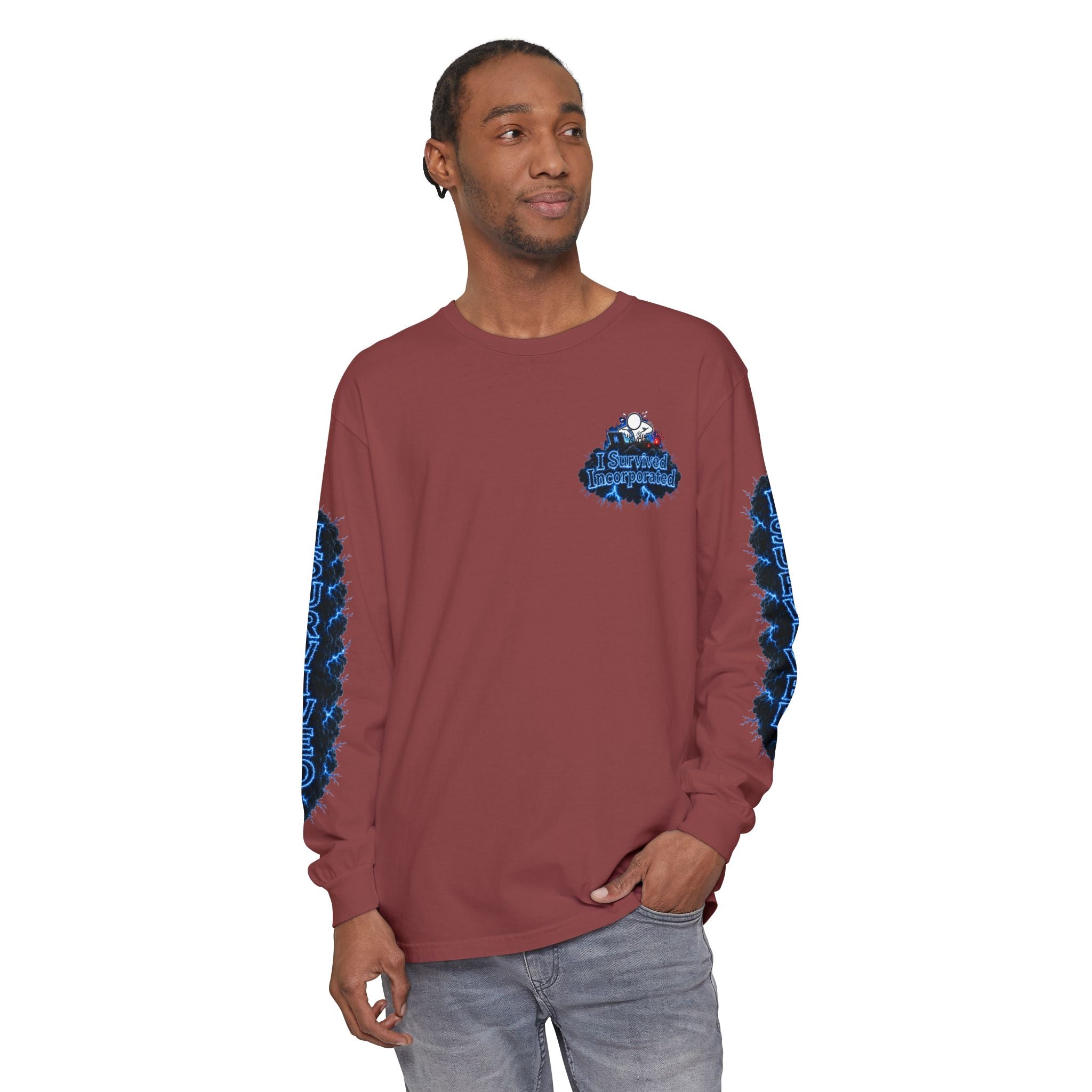 I Survived 2020 — "Please Stand By" Test Pattern Tee Lockdown Special Edition Summer Exclusive Unisex Garment-Dyed Long Sleeve T-Shirt