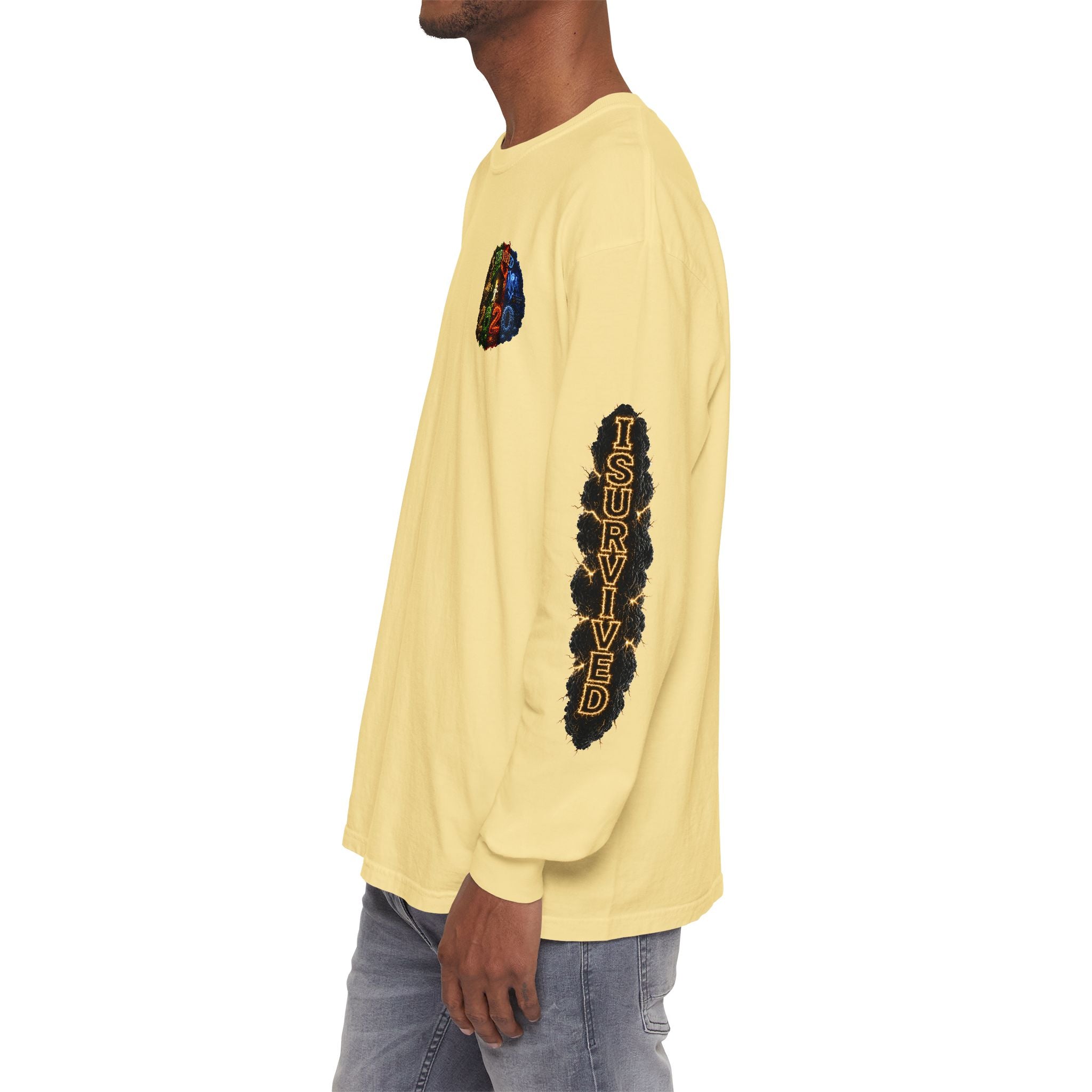 I Survived 2020 — "No Signal" Test Pattern Tee Special Edition Alien Broadcast Finale Summer Premiere Unisex Garment-Dyed Long Sleeve T-Shirt
