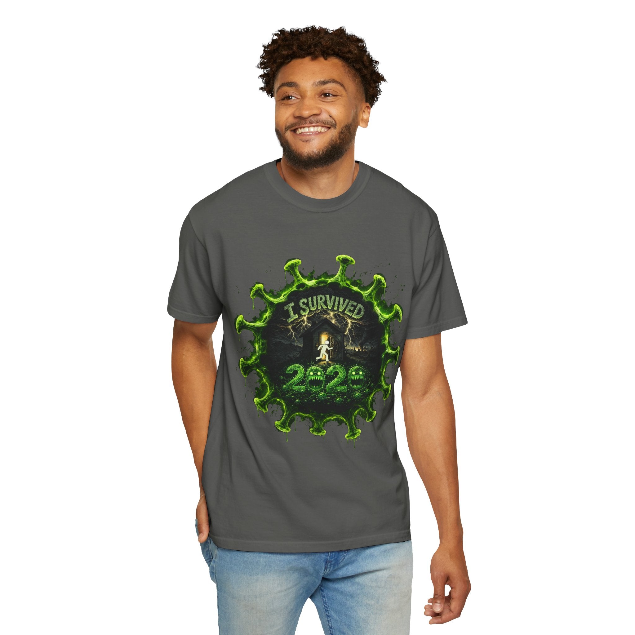 I Survived 2020 — Director's Cut S1:E5 "Delivery Doomsday" | Pandemic Edition Unisex Garment-Dyed T-shirt