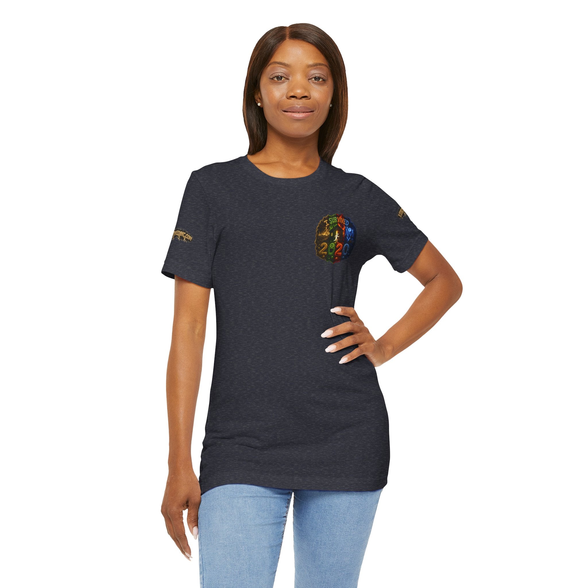 I Survived 2020 — "No Signal" Test Pattern Tee Alien Broadcast Finale Summer Premiere Unisex Jersey Short Sleeve Tee