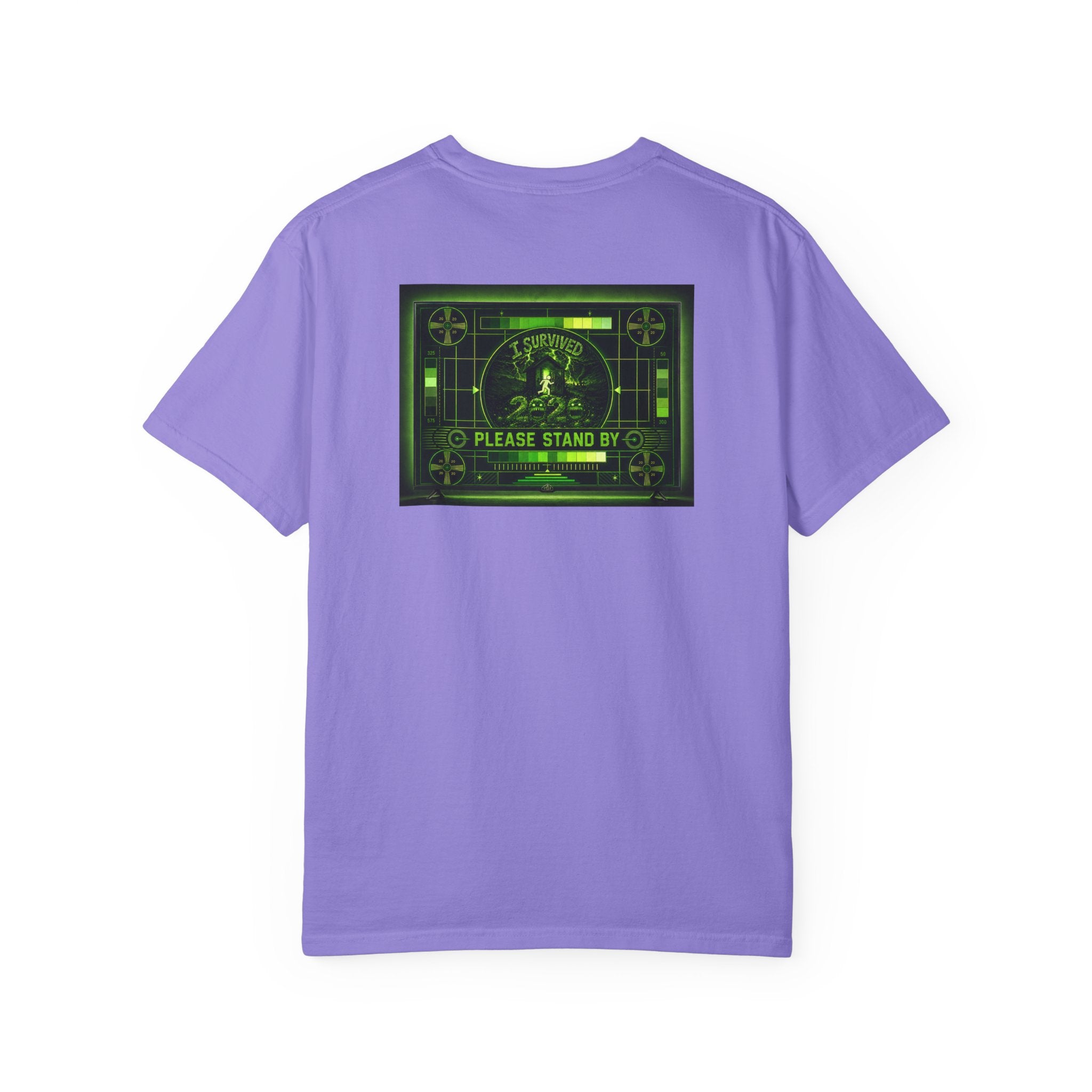 I Survived 2020 — "Please Stand By" Test Pattern Toxic Signal Tee Summer Premiere Unisex Garment-Dyed T-shirt
