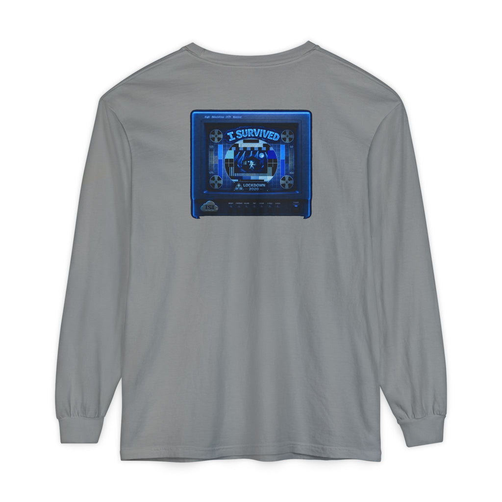 I Survived 2020 — "Please Stand By" Test Pattern Tee Lockdown Edition Summer Exclusive Unisex Garment-Dyed Long Sleeve T-Shirt