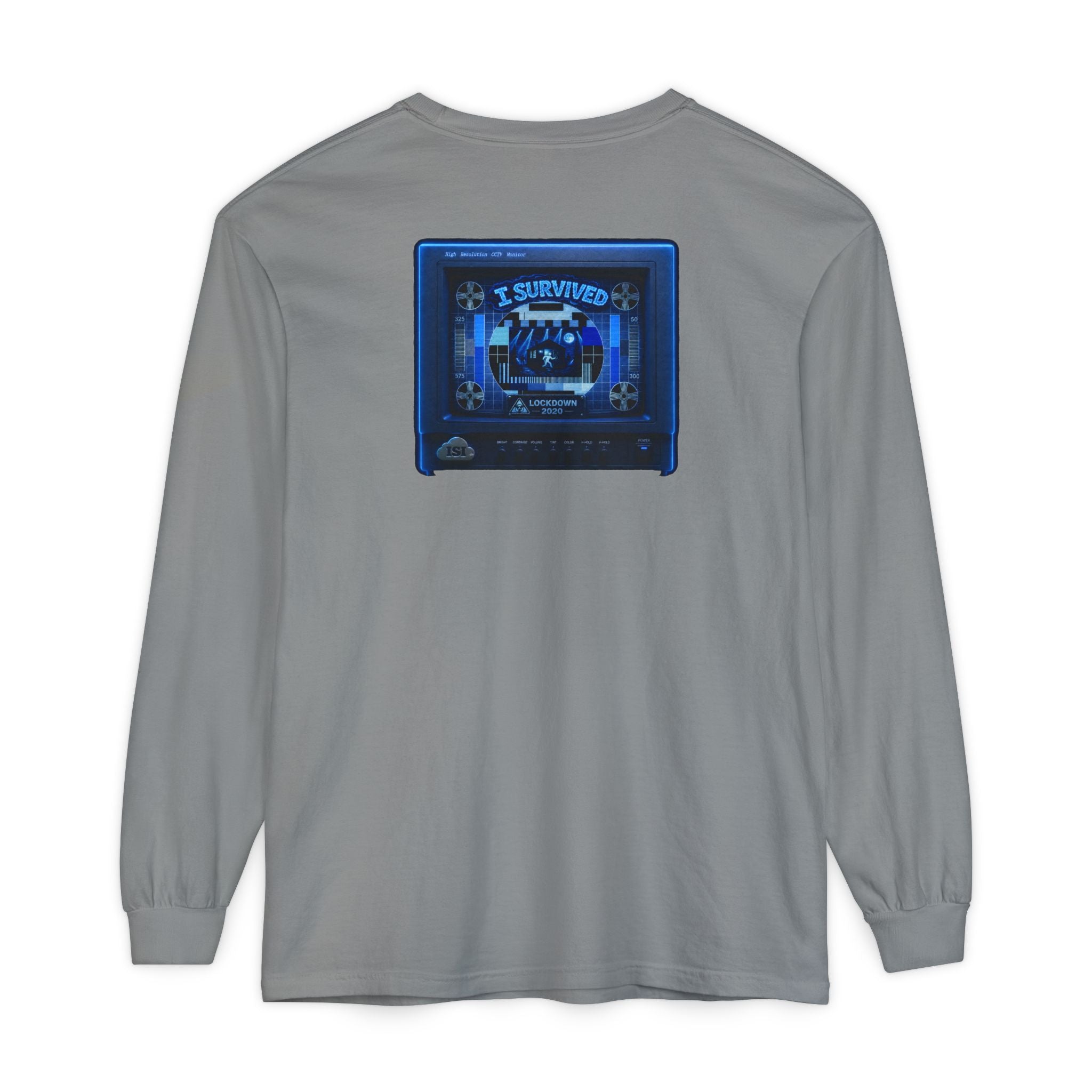 I Survived 2020 — "Please Stand By" Test Pattern Tee Lockdown Edition Summer Exclusive Unisex Garment-Dyed Long Sleeve T-Shirt