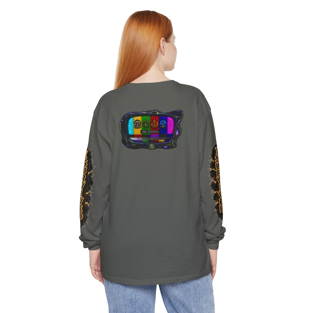 I Survived 2020 — "No Signal" Test Pattern Tee Special Edition Alien Broadcast Finale Summer Premiere Unisex Garment-Dyed Long Sleeve T-Shirt