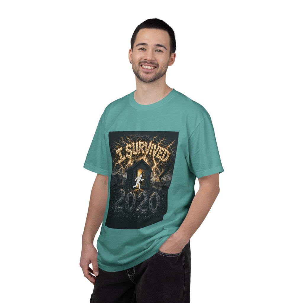I Survived 2020 — Original Design Teaser Tee | Season 1 Premiere Drop Unisex Garment-Dyed T-shirt