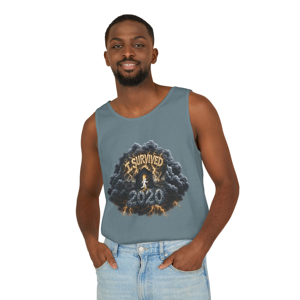 I Survived 2020 — Director's Cut Original Design Teaser Tee | Season 1 Premiere Drop Unisex Garment-Dyed Tank Top