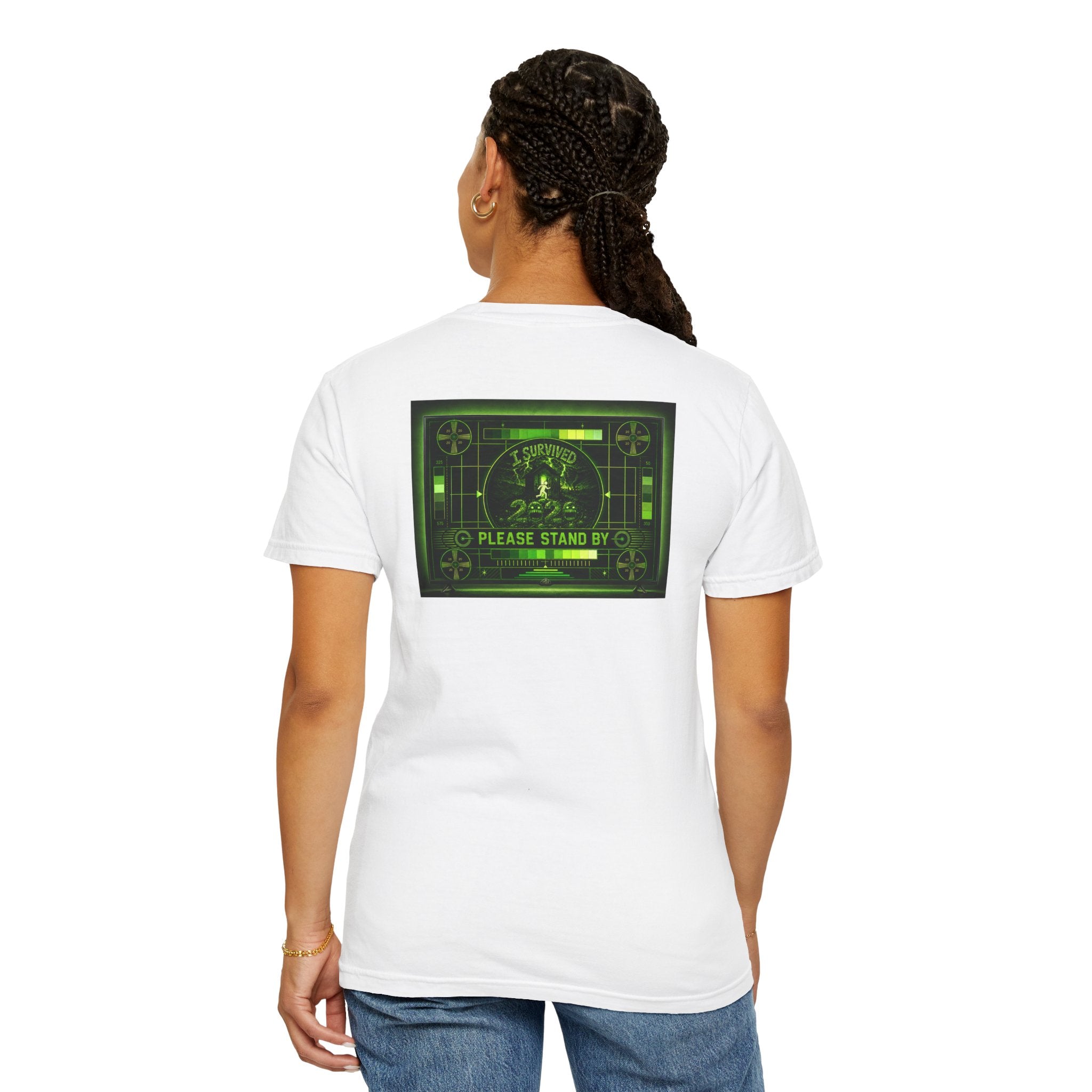 I Survived 2020 — "Please Stand By" Test Pattern Toxic Signal Tee Summer Premiere Unisex Garment-Dyed T-shirt