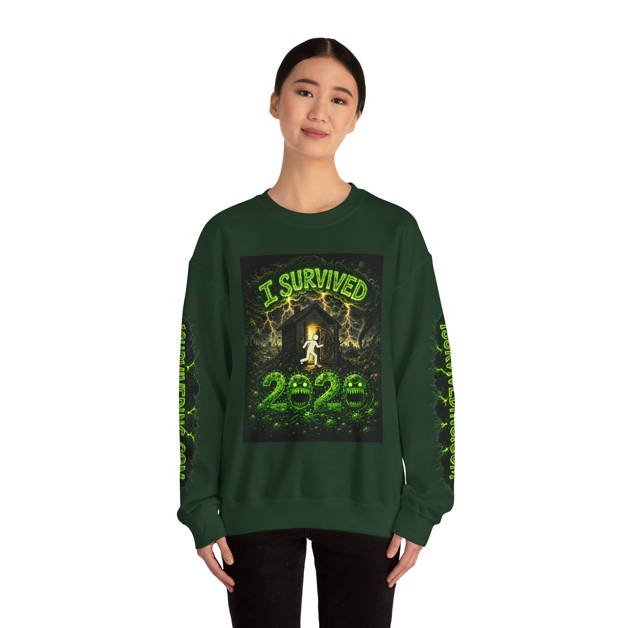 I Survived 2020 — S1:E4 "Mask Madness Mayhem Moment" | Pandemic Edition Unisex Heavy Blend™ Crewneck Sweatshirt