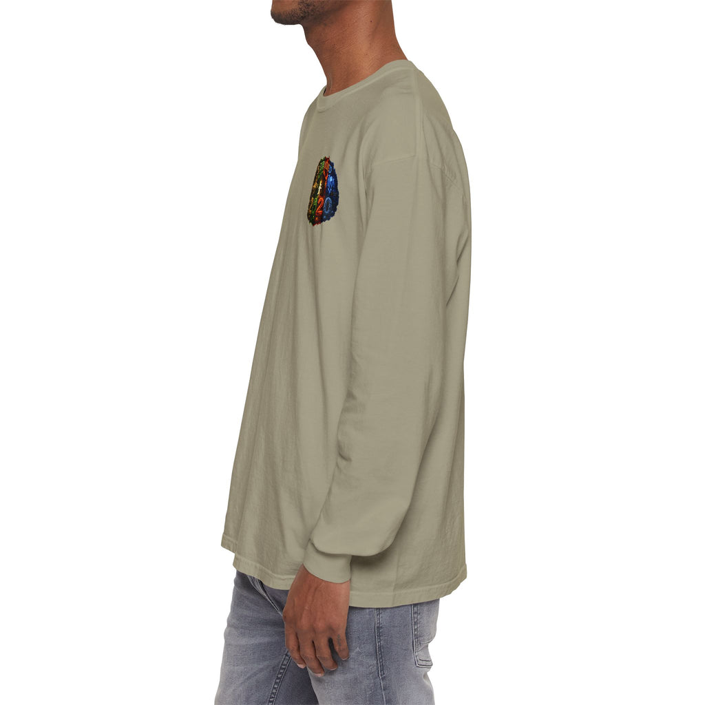 I Survived 2020 — "No Signal" Test Pattern Tee Alien Broadcast Finale Summer Premiere Garment-Dyed Long Sleeve T-Shirt