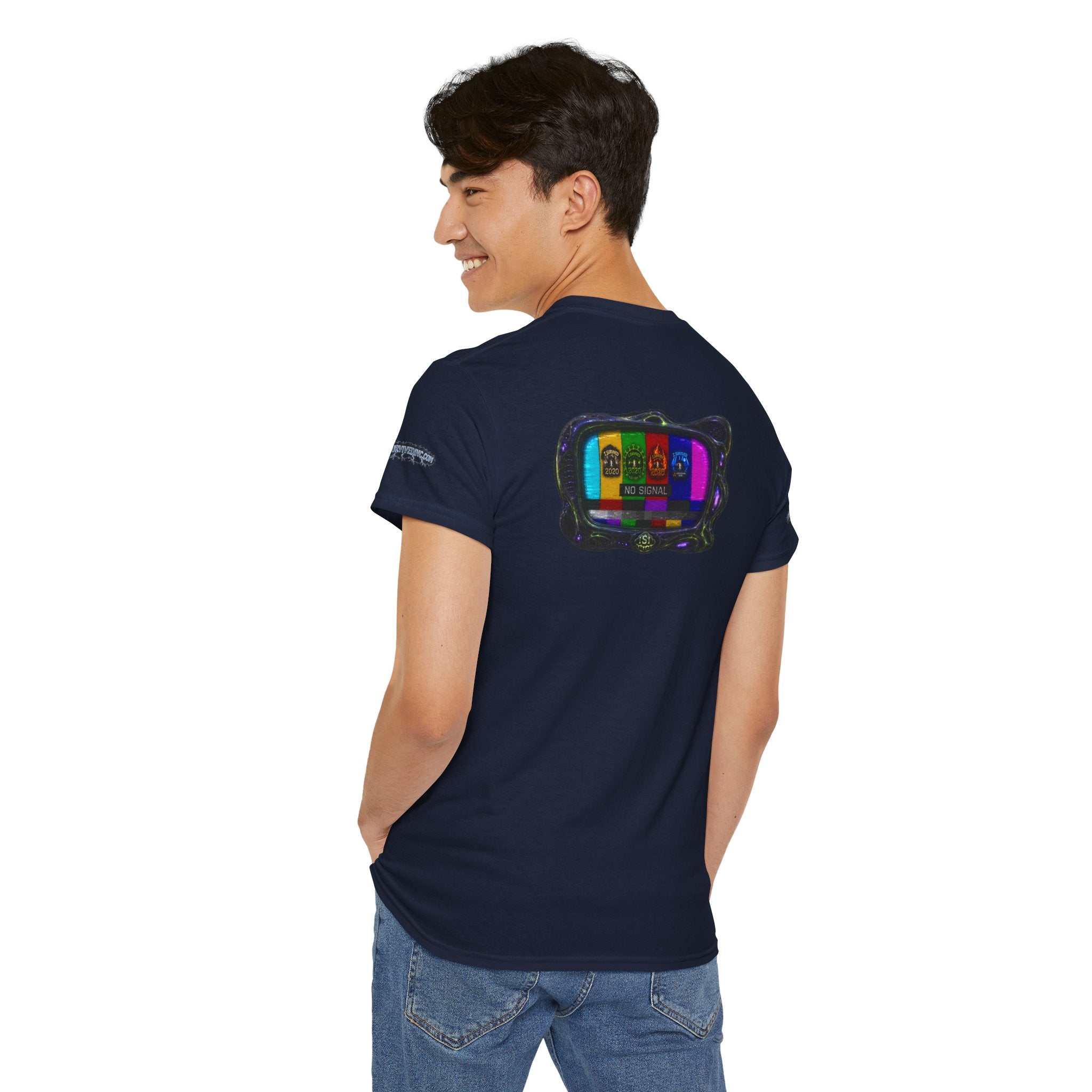 I Survived 2020 — "No Signal" Test Pattern Tee Alien Broadcast Finale Special Edition Summer Premiere Unisex Heavy Cotton Tee