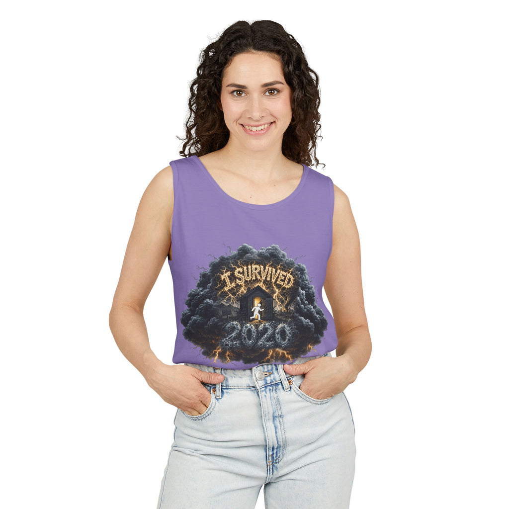 I Survived 2020 — Director's Cut Original Design Teaser Tee | Season 1 Premiere Drop Unisex Garment-Dyed Tank Top
