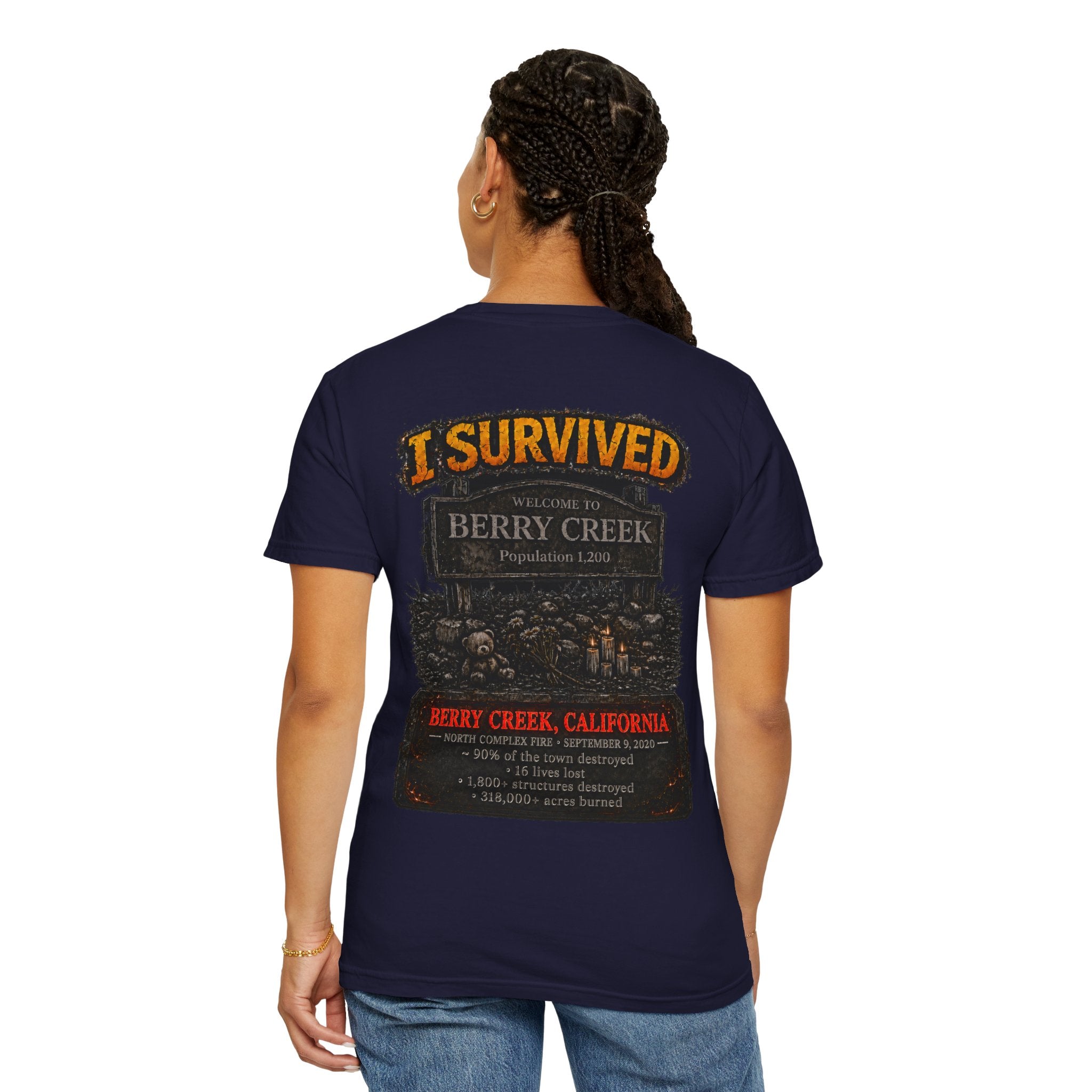 I Survived 2020 — Director's Cut S2:E1 "Berry Creek" | Wildfire Edition Memorial Unisex Garment-Dyed T-shirt