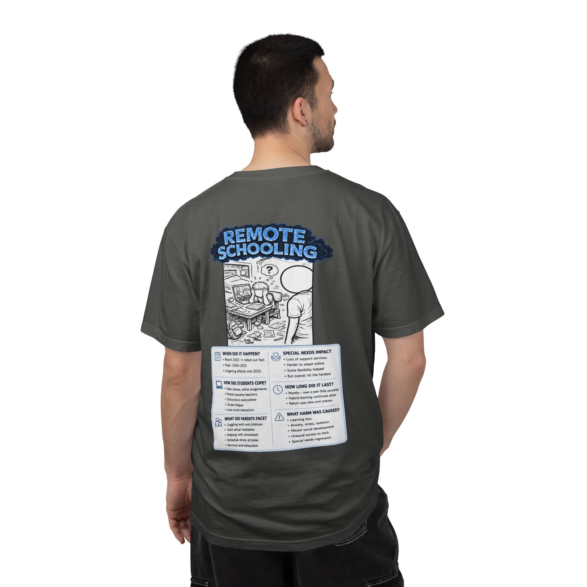 I Survived 2020 —  LOCKDOWN S3:E3: Director's Cut "Remote Schooling" Unisex Garment-Dyed T-shirt