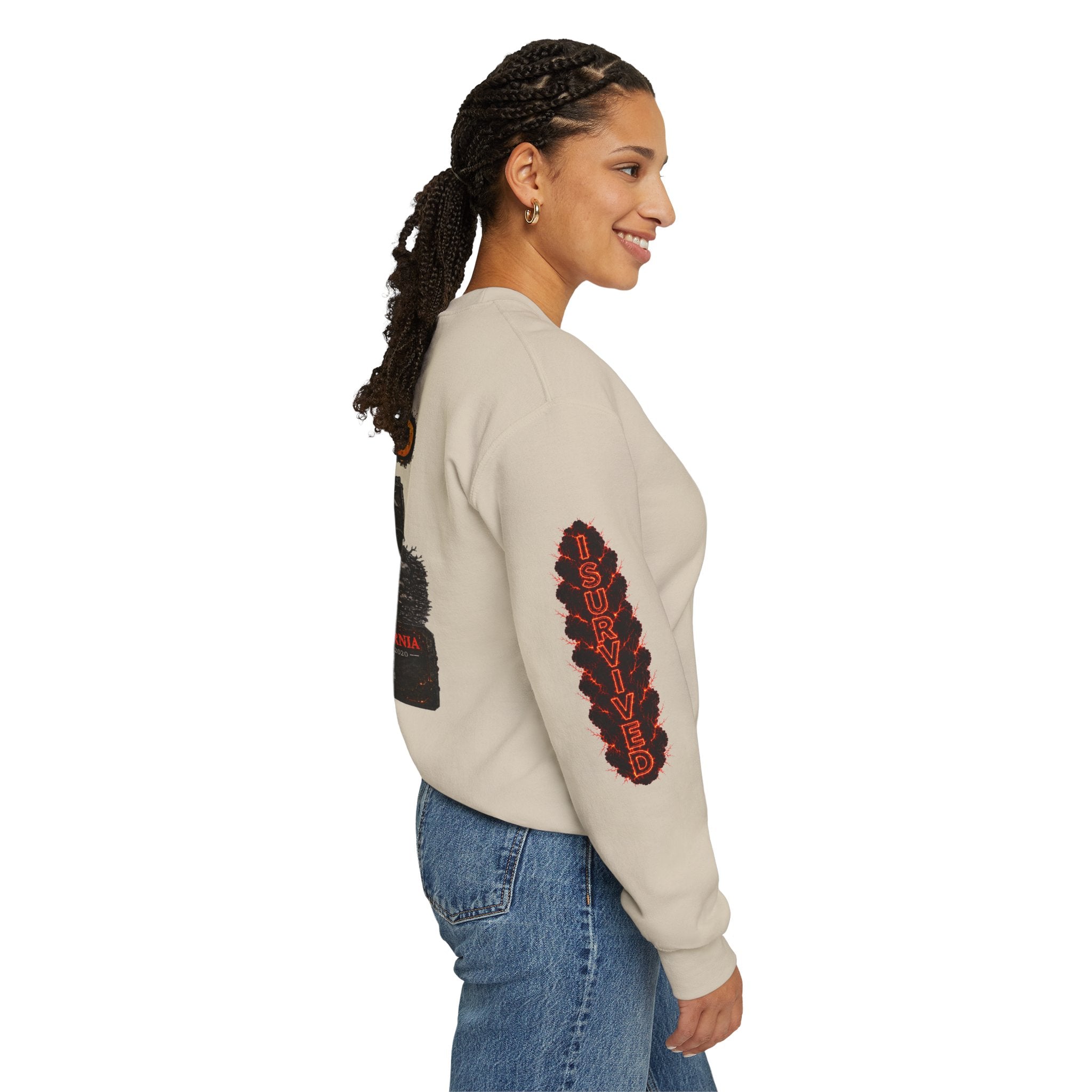 I Survived 2020 — Director's Cut S2:E2 "The Bobcat Fire" | Wildfire Edition Memorial Unisex Heavy Blend™ Crewneck Sweatshirt