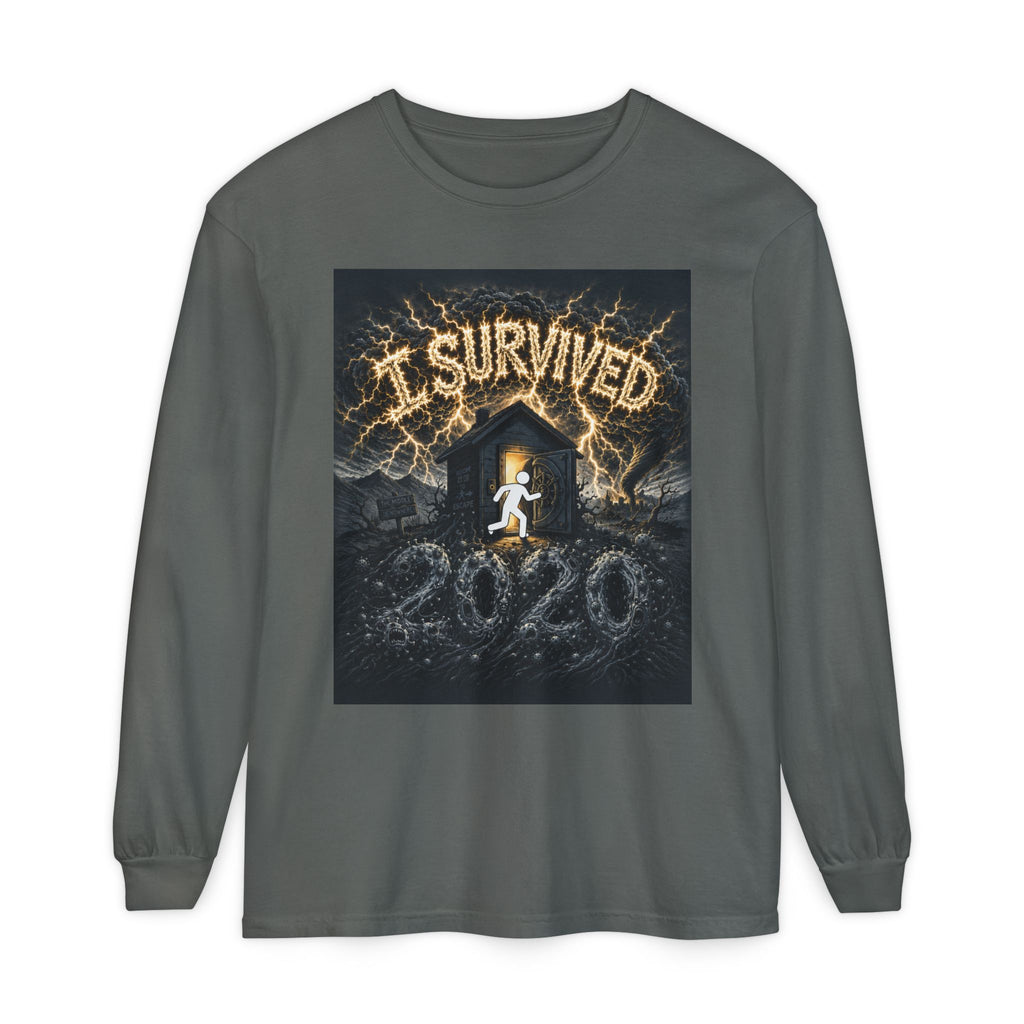 I Survived 2020 — Original PILOT Design Unisex Garment-Dyed Long Sleeve Tee