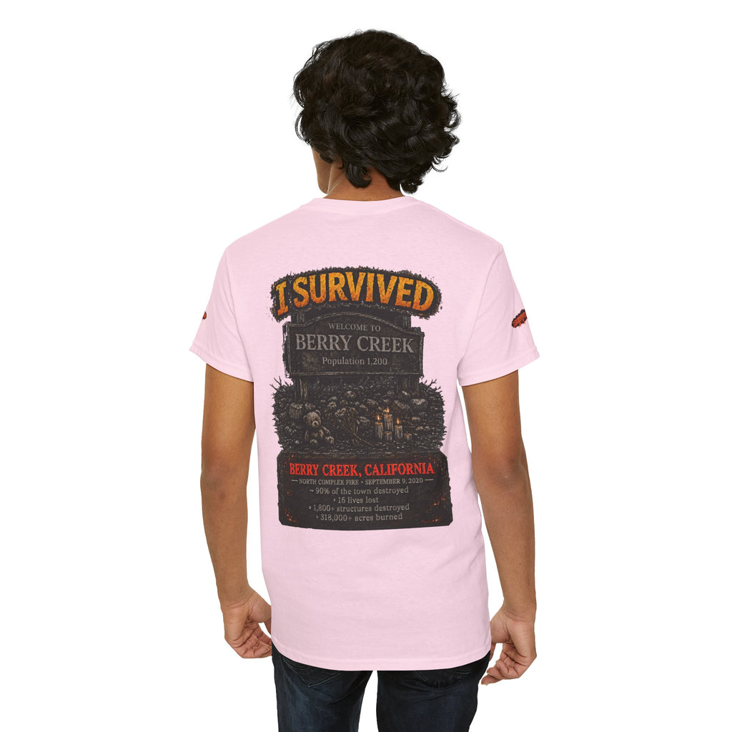I Survived 2020 — Director's Cut S2:E1 "Berry Creek" | Wildfire Edition Memorial Unisex Heavy Cotton Tee (SPECIAL EDITION)