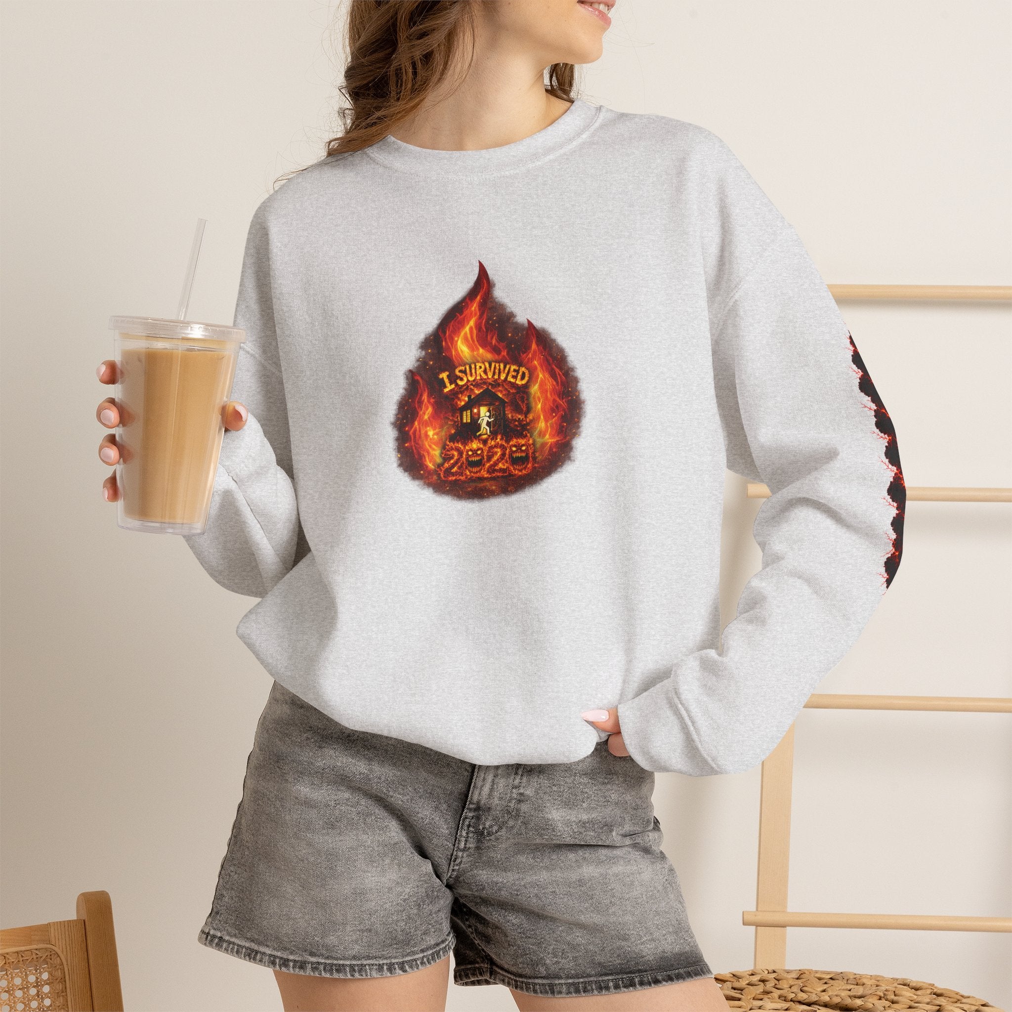 I Survived 2020 — WILDFIRES S2:E4: Director's Cut "Western U.S. Wildfire Season" Memorial Unisex Heavy Blend™ Crewneck Sweatshirt
