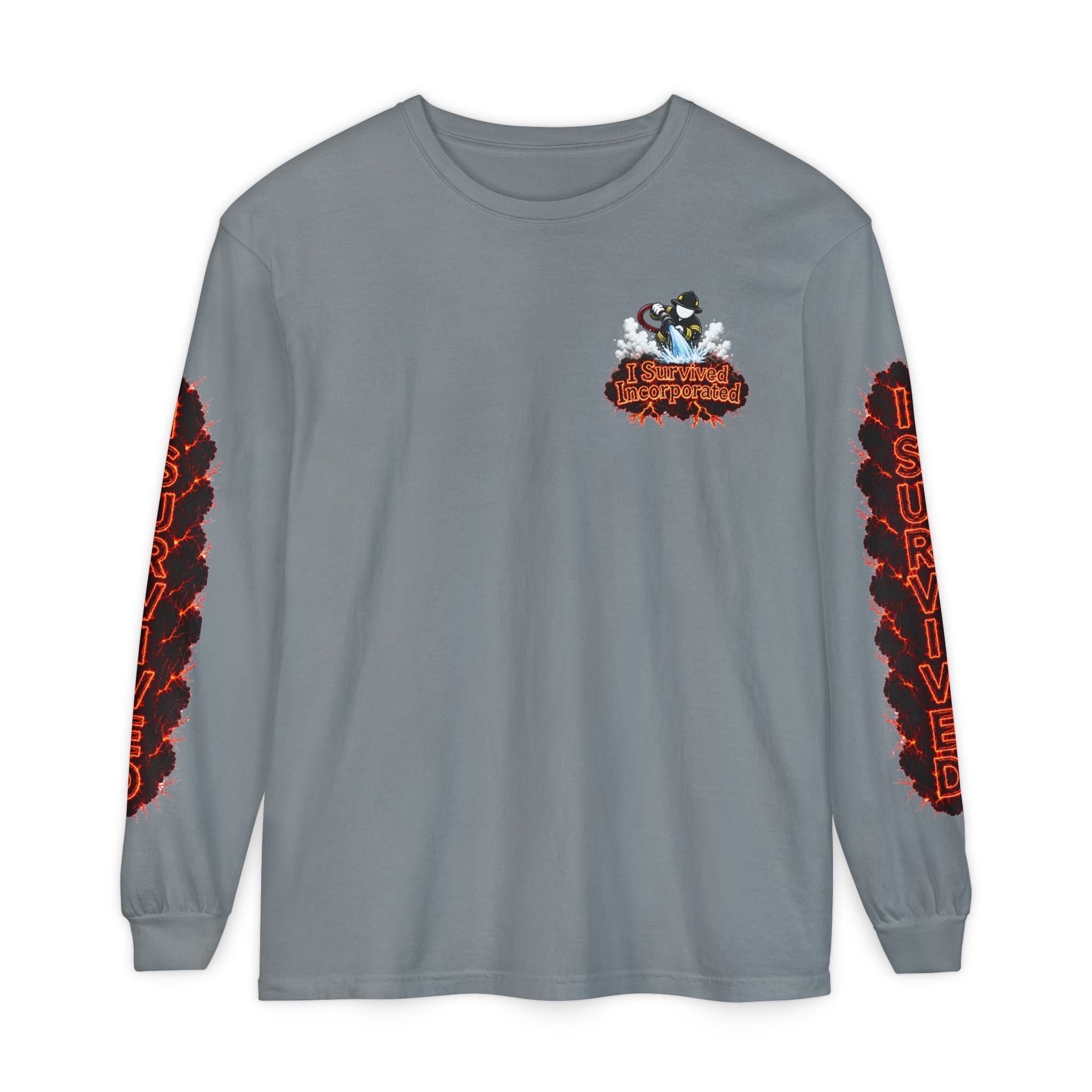 I Survived 2020 — "Please Stand By" Test Pattern Tee Special Edition Wildfire Signal Edition Summer Premiere Unisex Garment-Dyed Long Sleeve T-Shirt