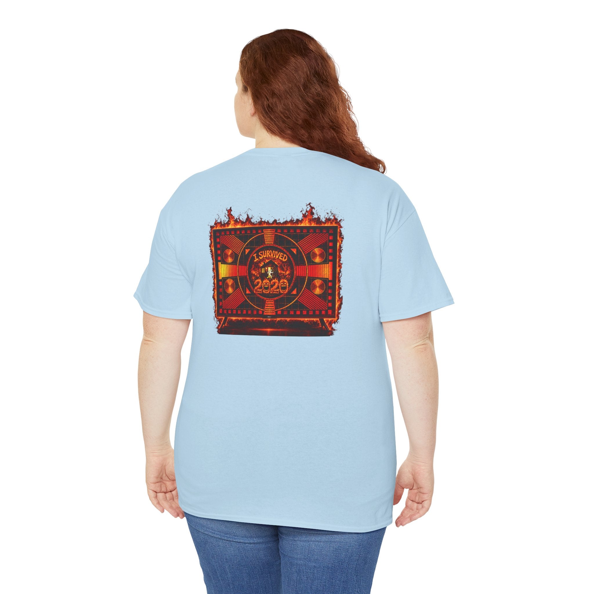 I Survived 2020 — "Please Stand By" Test Pattern Tee Wildfire Signal Edition Summer Premiere Unisex Heavy Cotton Tee