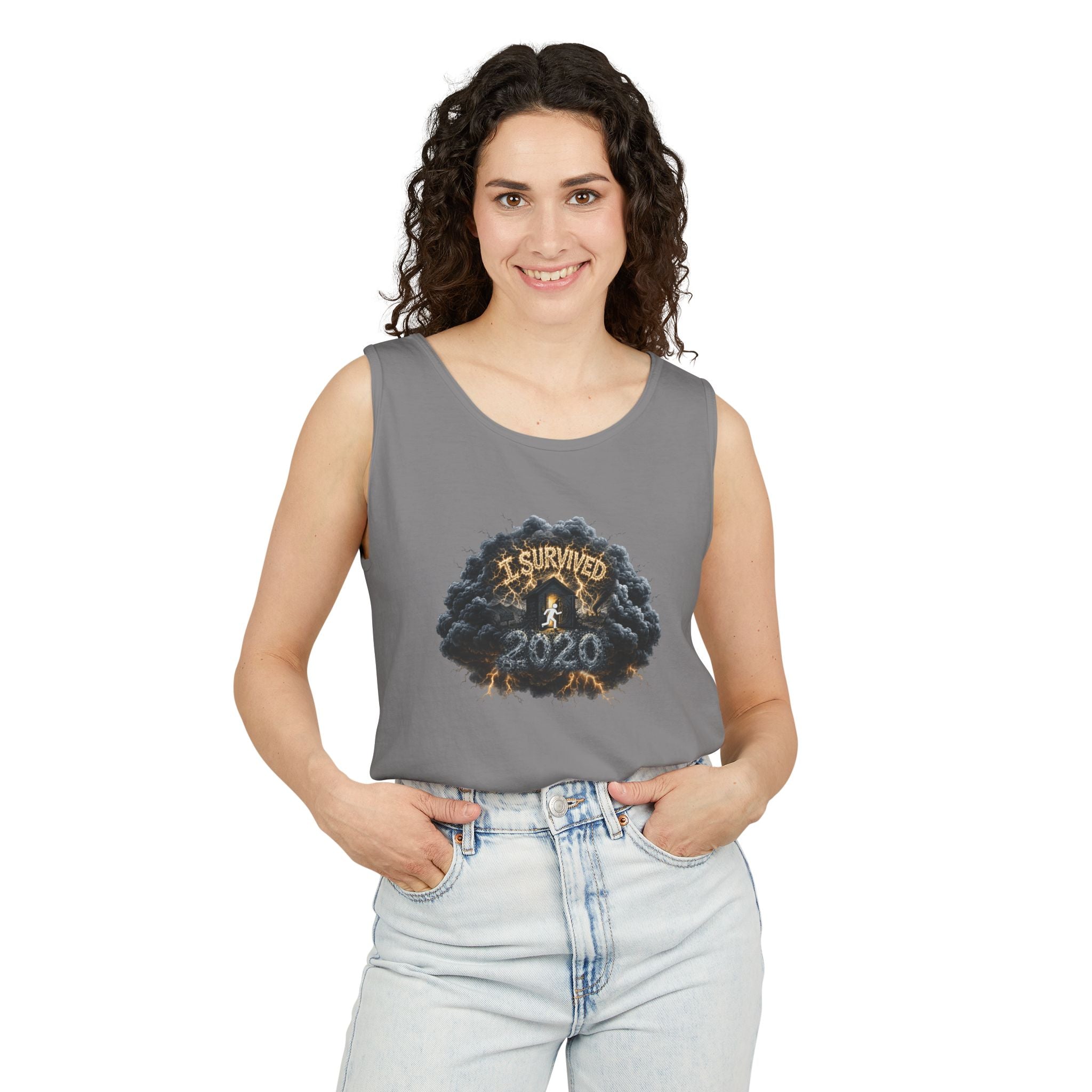 I Survived 2020 — Original PILOT Design: Director's Cut Unisex Garment-Dyed Tank Top