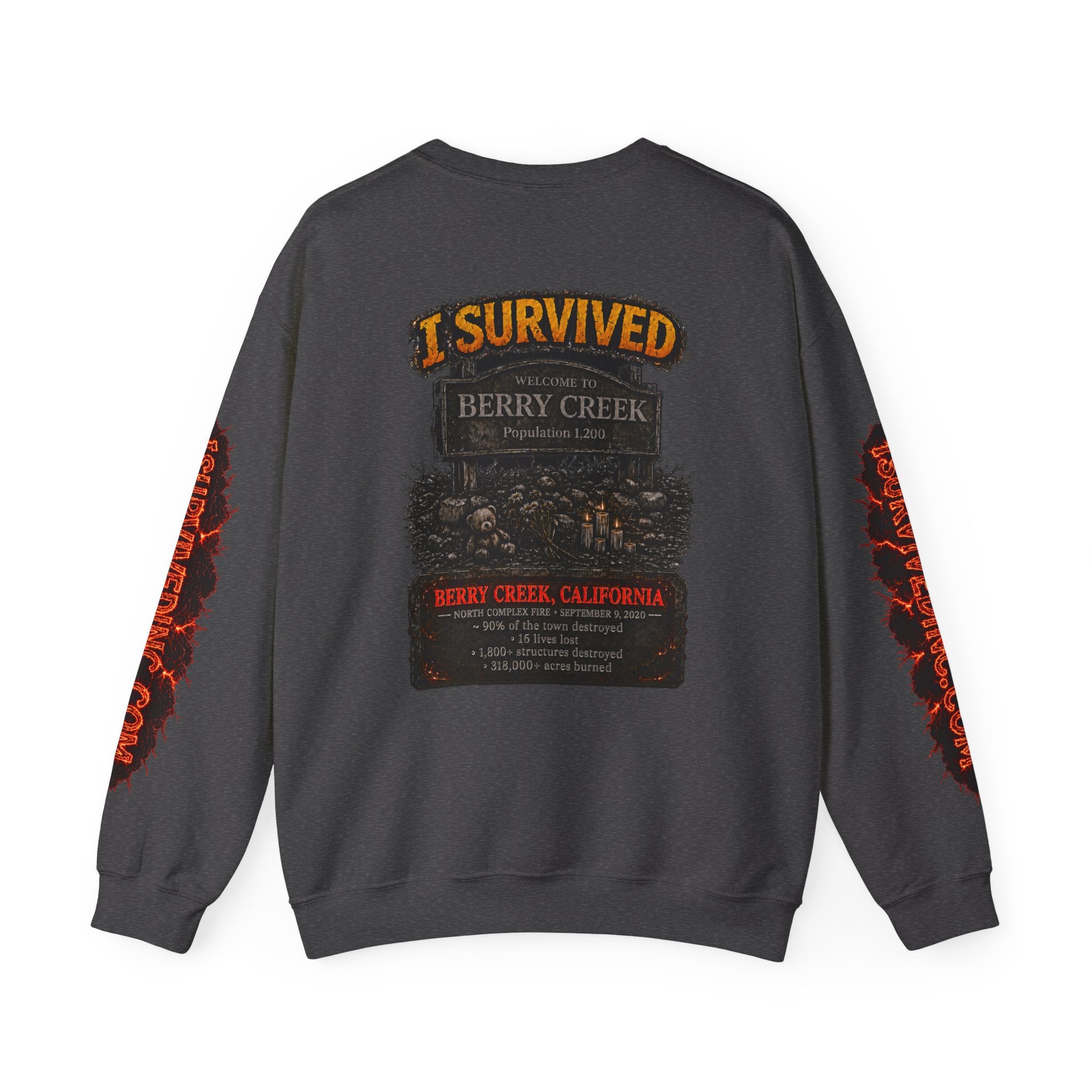 I Survived 2020 — WILDFIRES S2:E1: "Berry Creek" Memorial Unisex Heavy Blend™ Crewneck Sweatshirt
