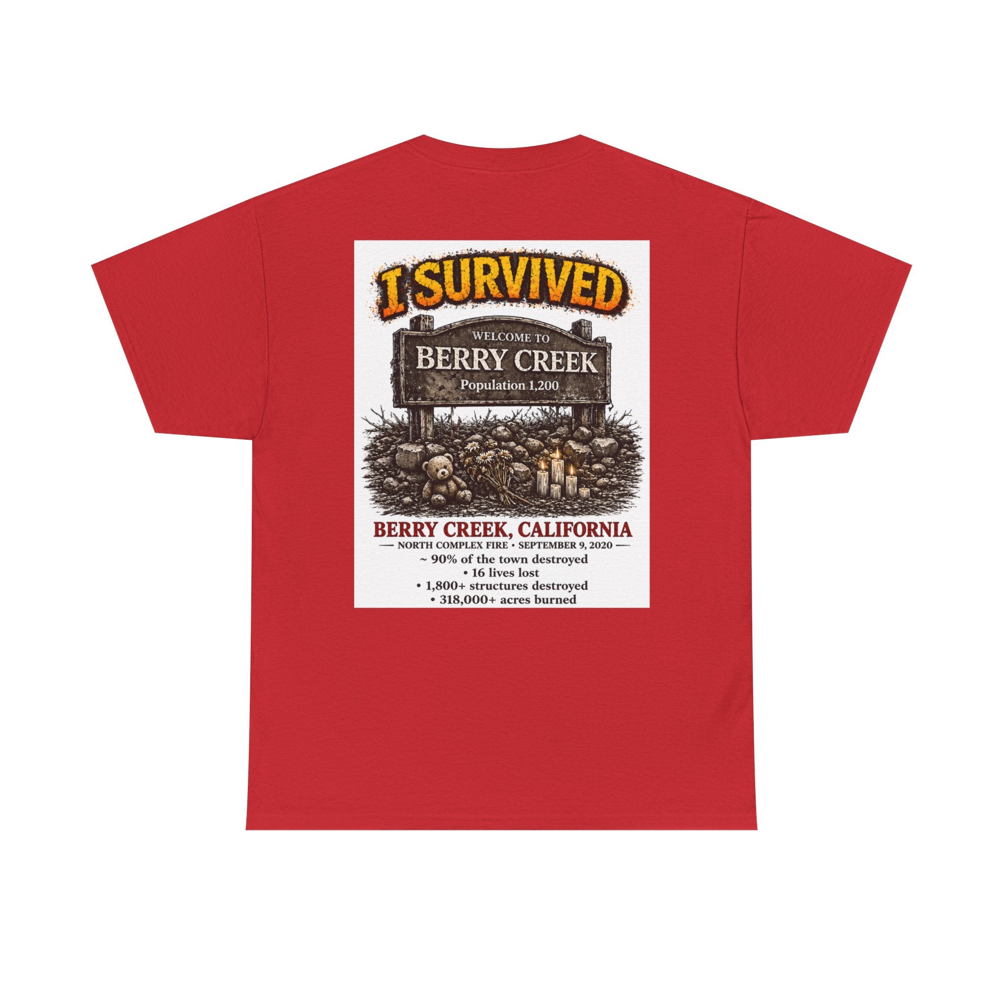 I Survived 2020 — S2:E1 "Berry Creek" | Wildfire Edition Memorial Unisex Heavy Cotton Tee