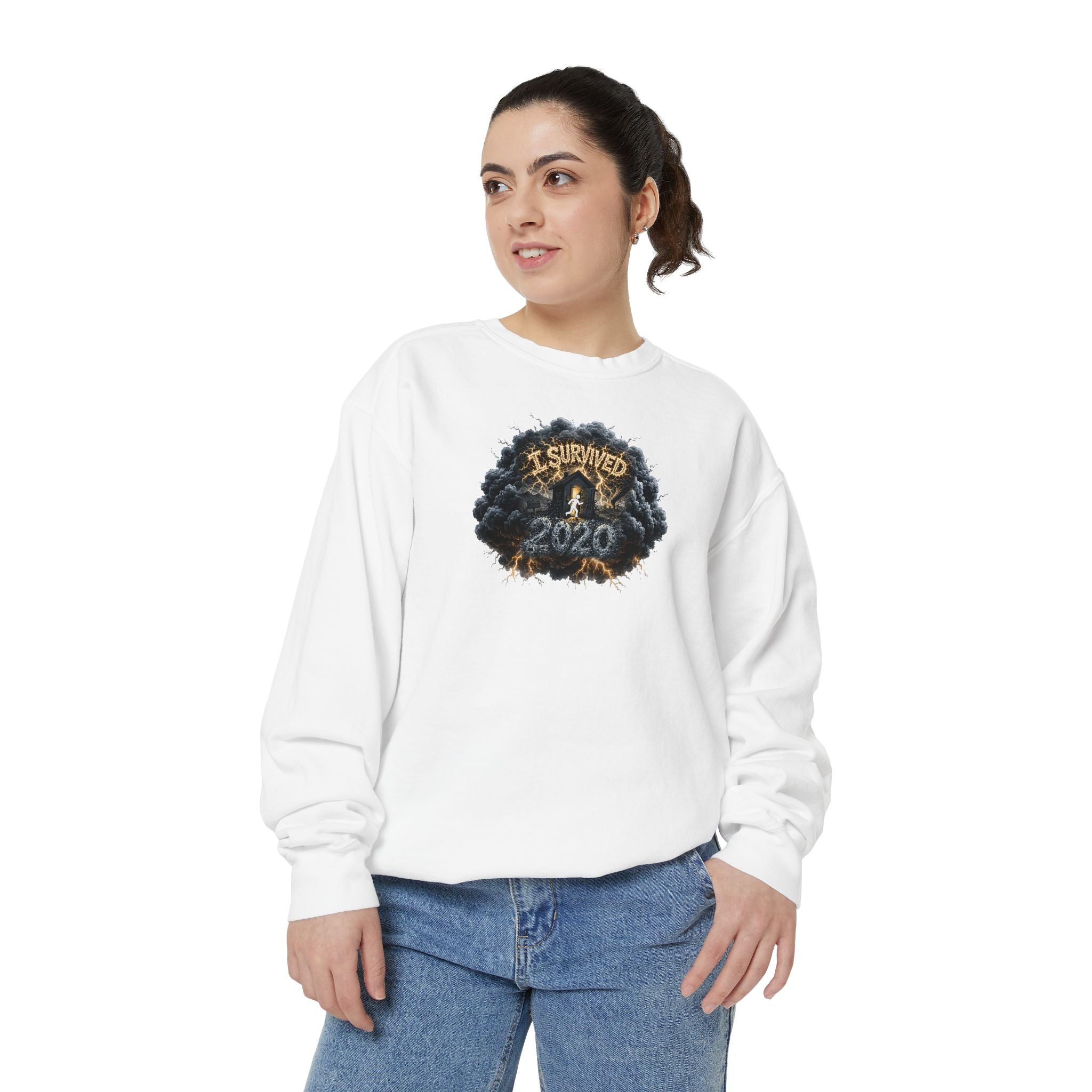 I Survived 2020 — Original PILOT Design: Director's Cut Unisex Garment-Dyed Sweatshirt