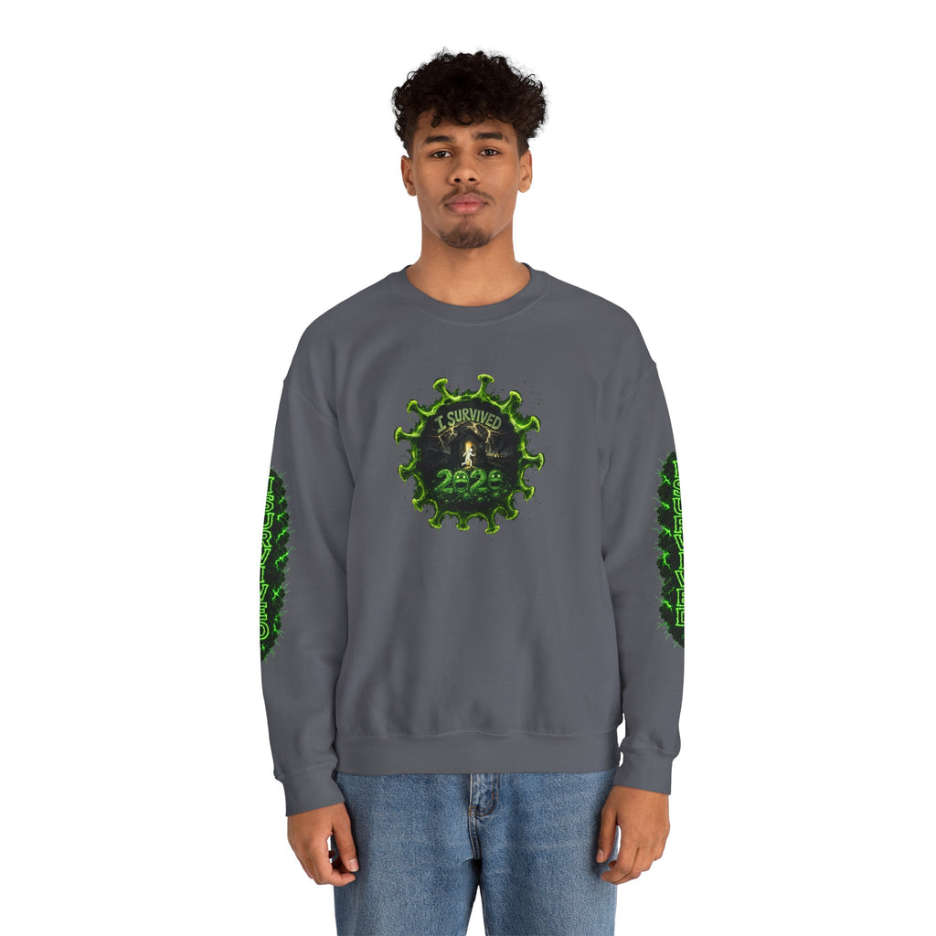 I Survived 2020 — PANDEMIC S1:E3: Director's Cut "The Jab!" Unisex Heavy Blend™ Crewneck Sweatshirt