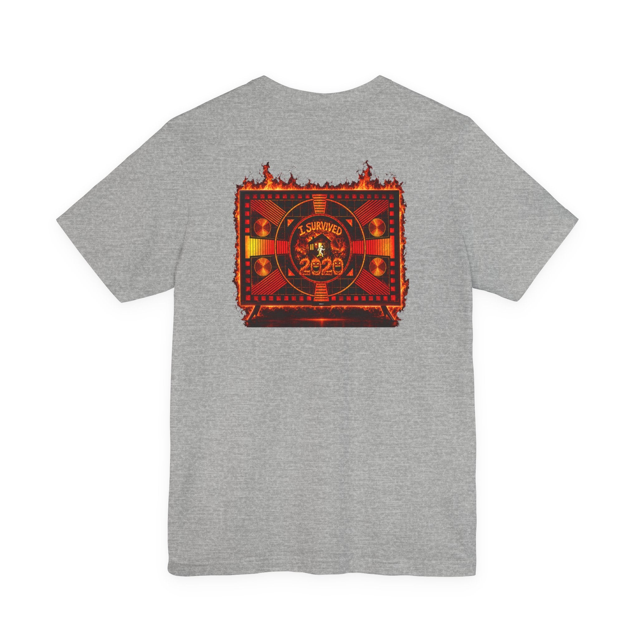 I Survived 2020 — "Please Stand By" Test Pattern Tee Wildfire Signal Edition Summer Premiere Unisex Jersey Short Sleeve Tee