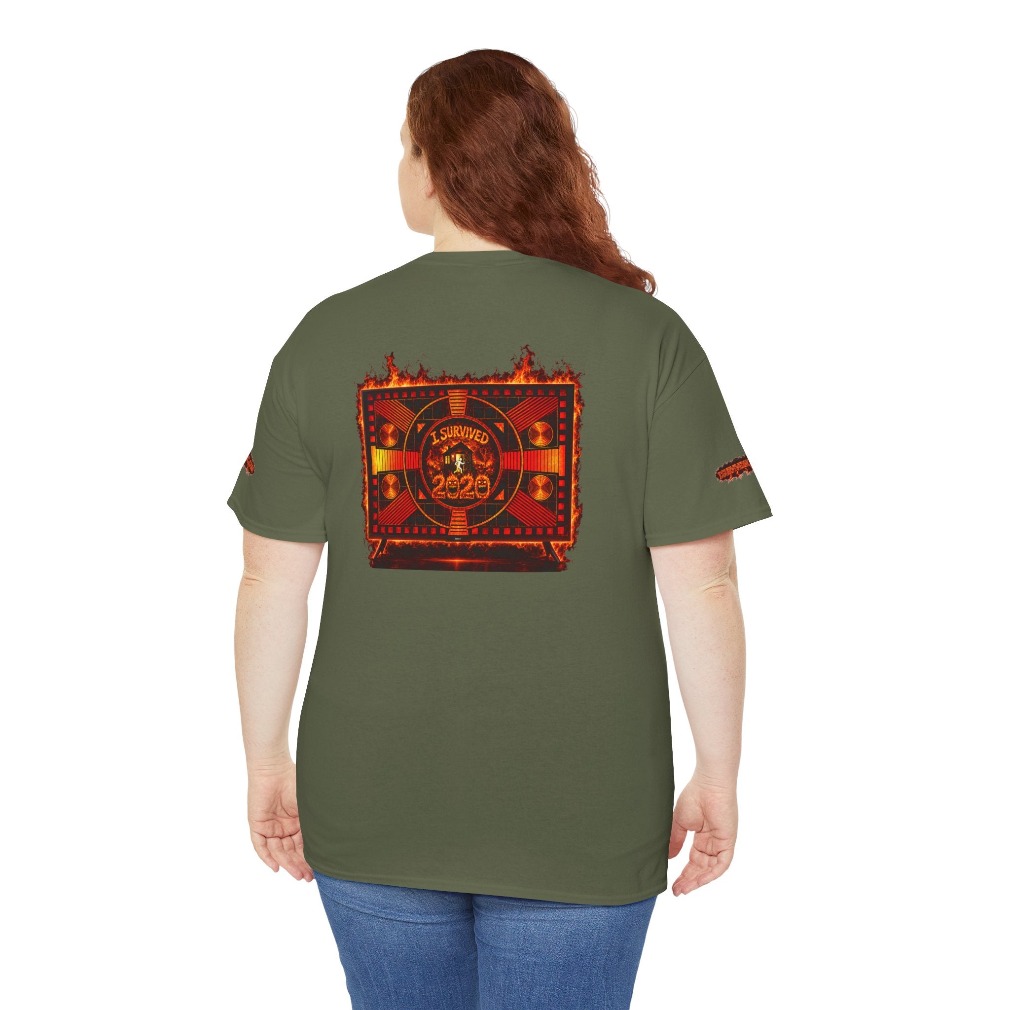 I Survived 2020 — "Please Stand By" Test Pattern Tee Wildfire Signal Special Edition Summer Premiere Unisex Heavy Cotton Tee