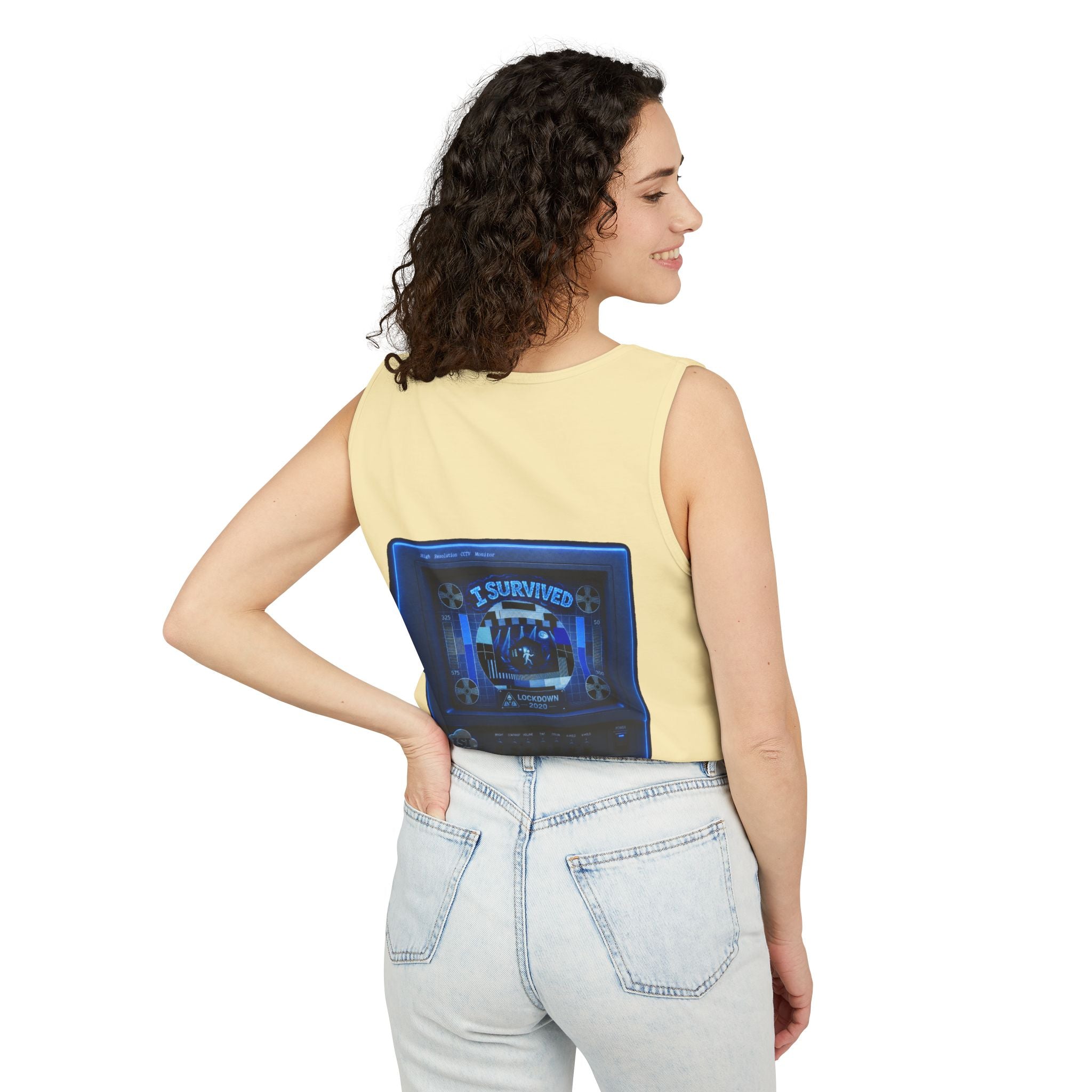I Survived 2020 — "Please Stand By" Test Pattern Tee Lockdown Special Edition Summer Exclusive Unisex Garment-Dyed Tank Top