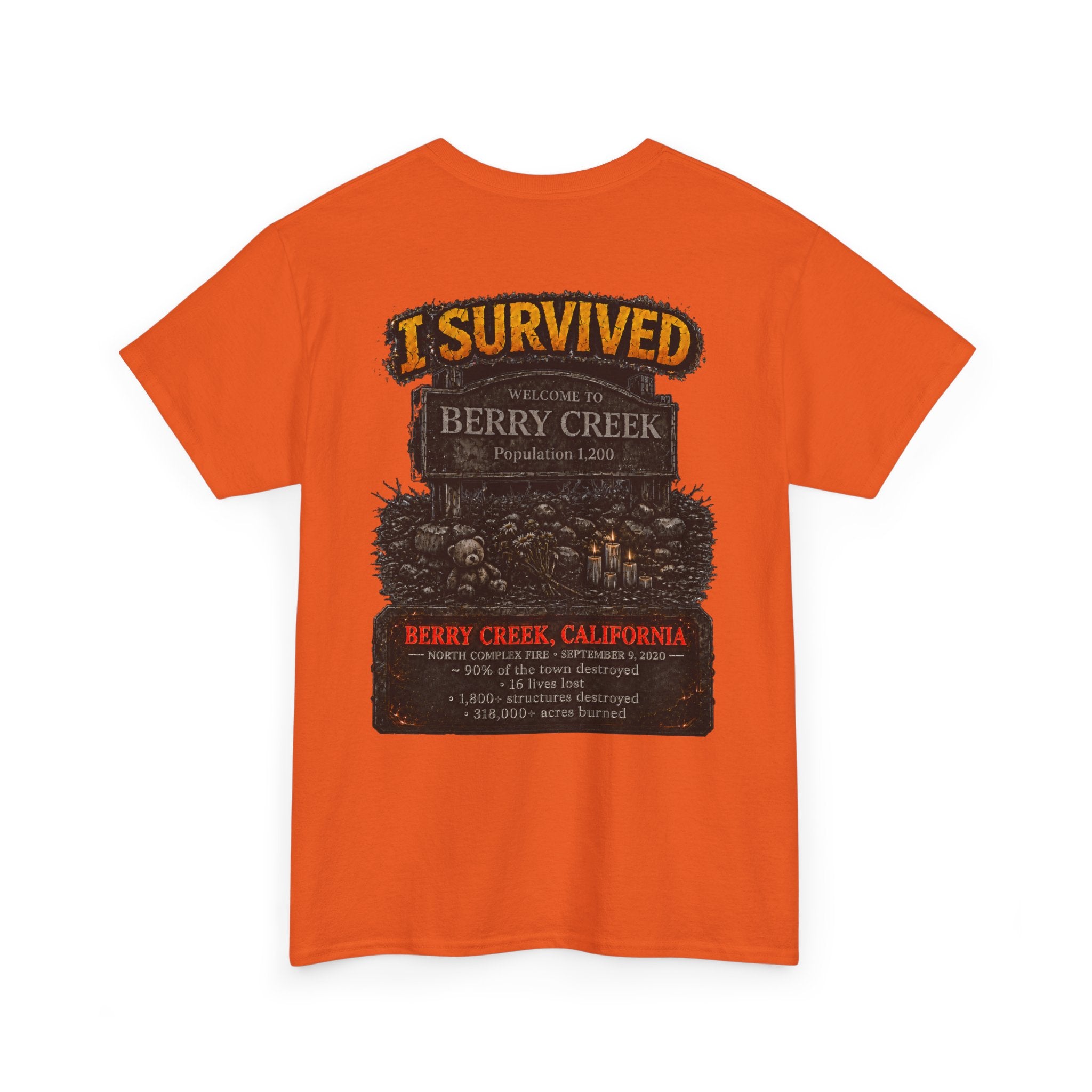 I Survived 2020 — Director's Cut S2:E1 "Berry Creek" | Wildfire Edition Memorial Unisex Heavy Cotton Tee