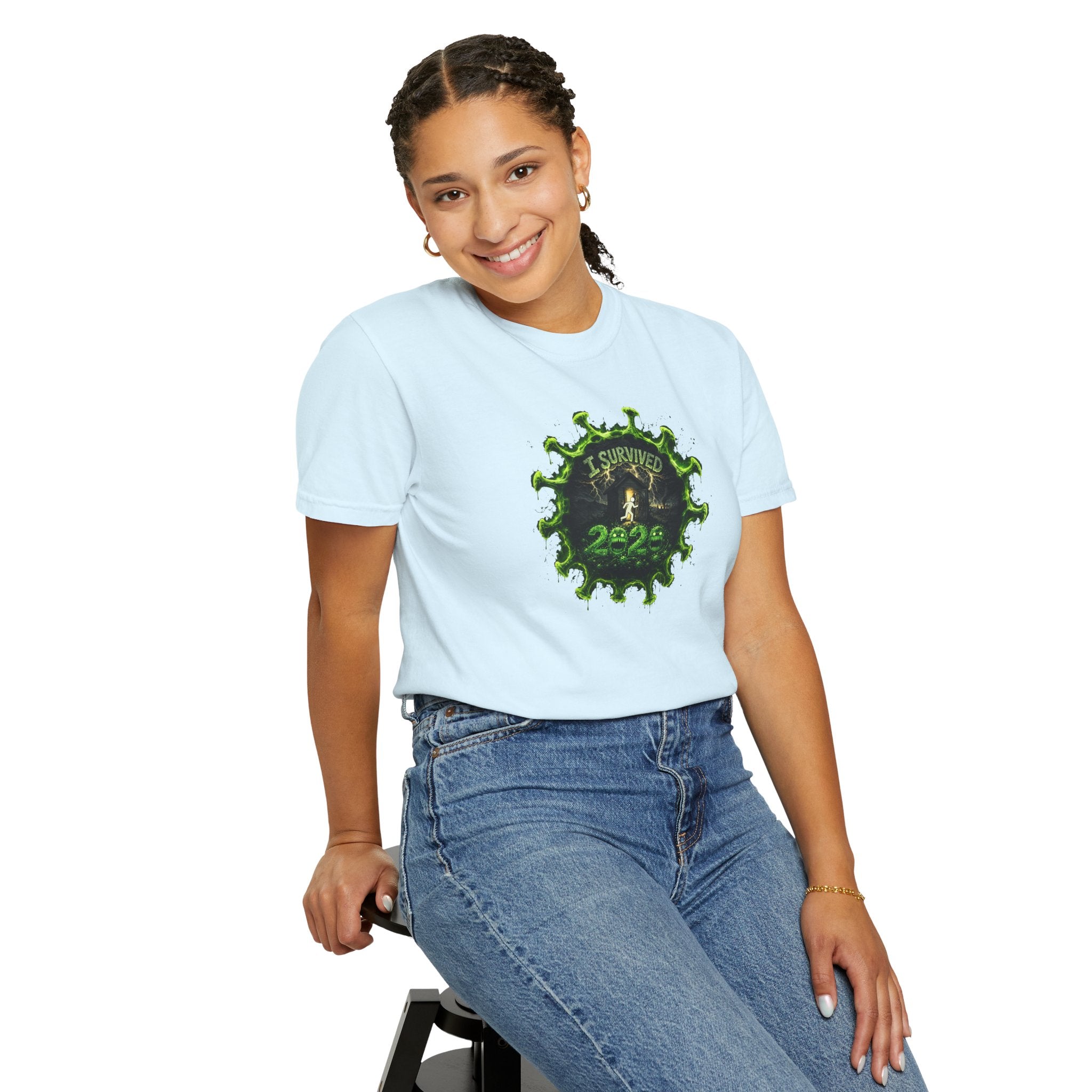 I Survived 2020 — PANDEMIC S1:E3: Director's Cut "The Jab!" Unisex Garment-Dyed T-shirt