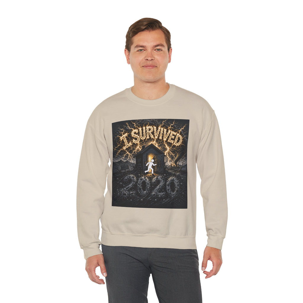 I Survived 2020 — Original Design Teaser Tee | Season 1 Premiere Drop Unisex Heavy Blend™ Crewneck Sweatshirt