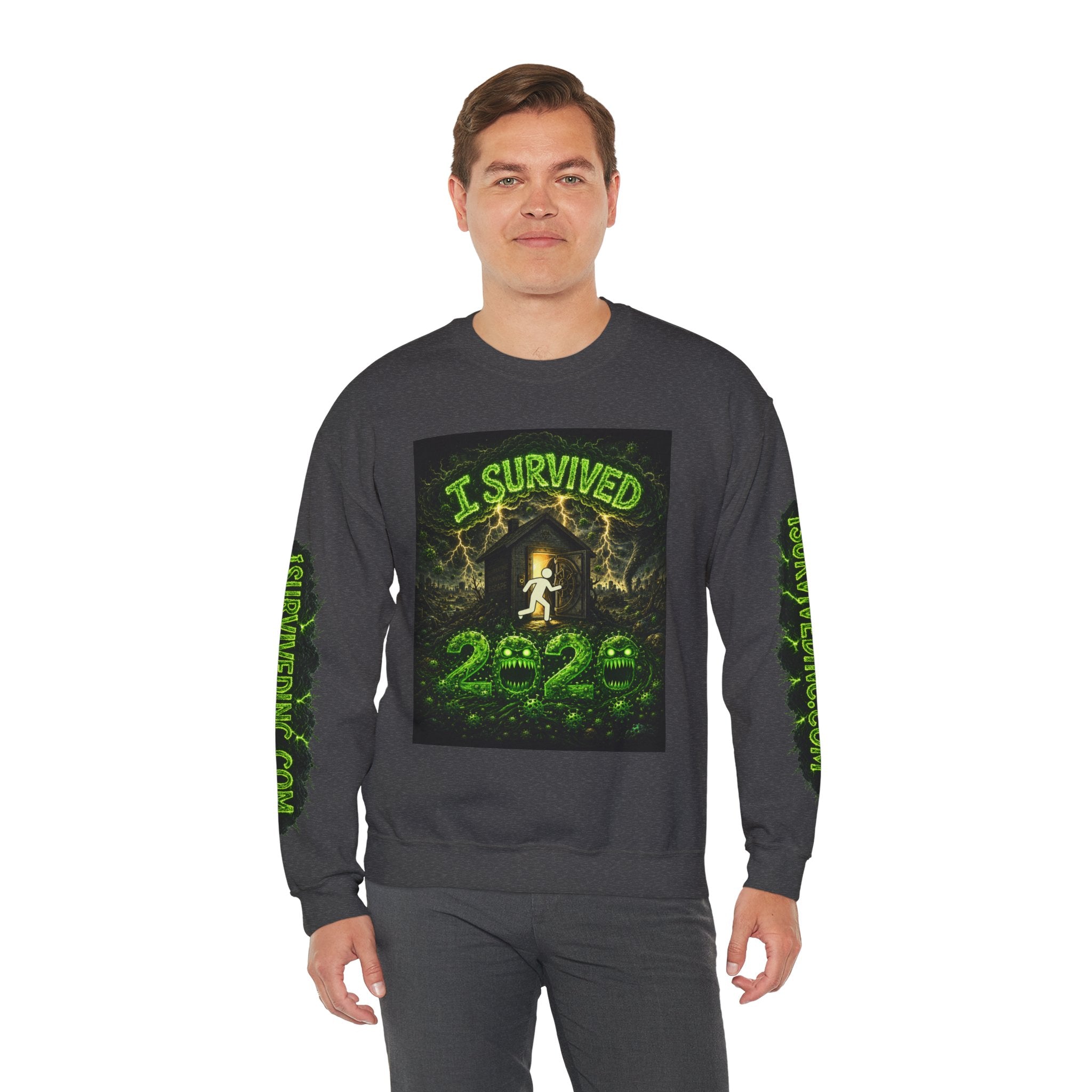 I Survived 2020 — PANDEMIC S1:E3: "The Jab!" Unisex Heavy Blend™ Crewneck Sweatshirt